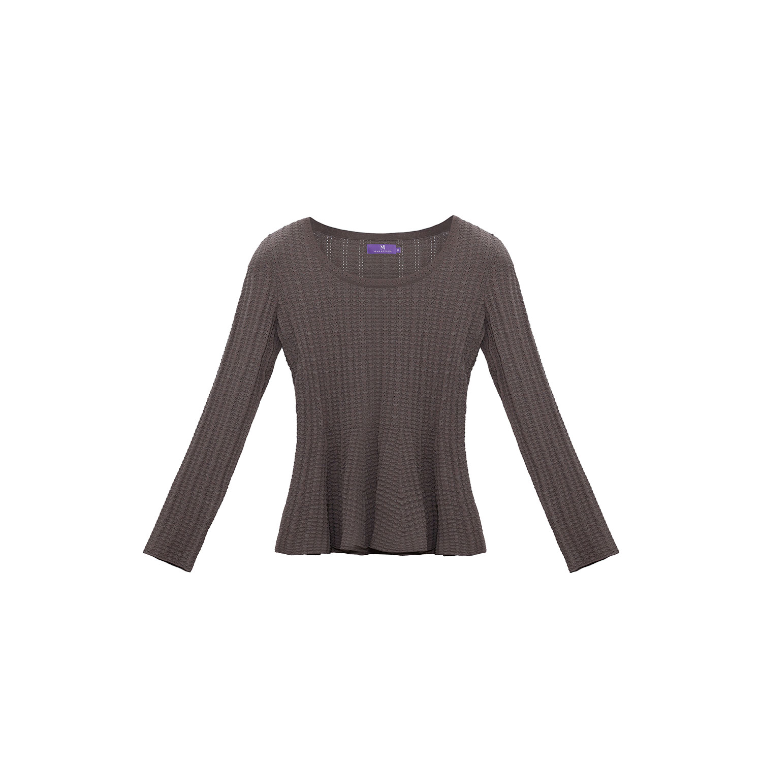Maraliana Women's Neutrals Isabella Knitted Peplum Top- Mocha