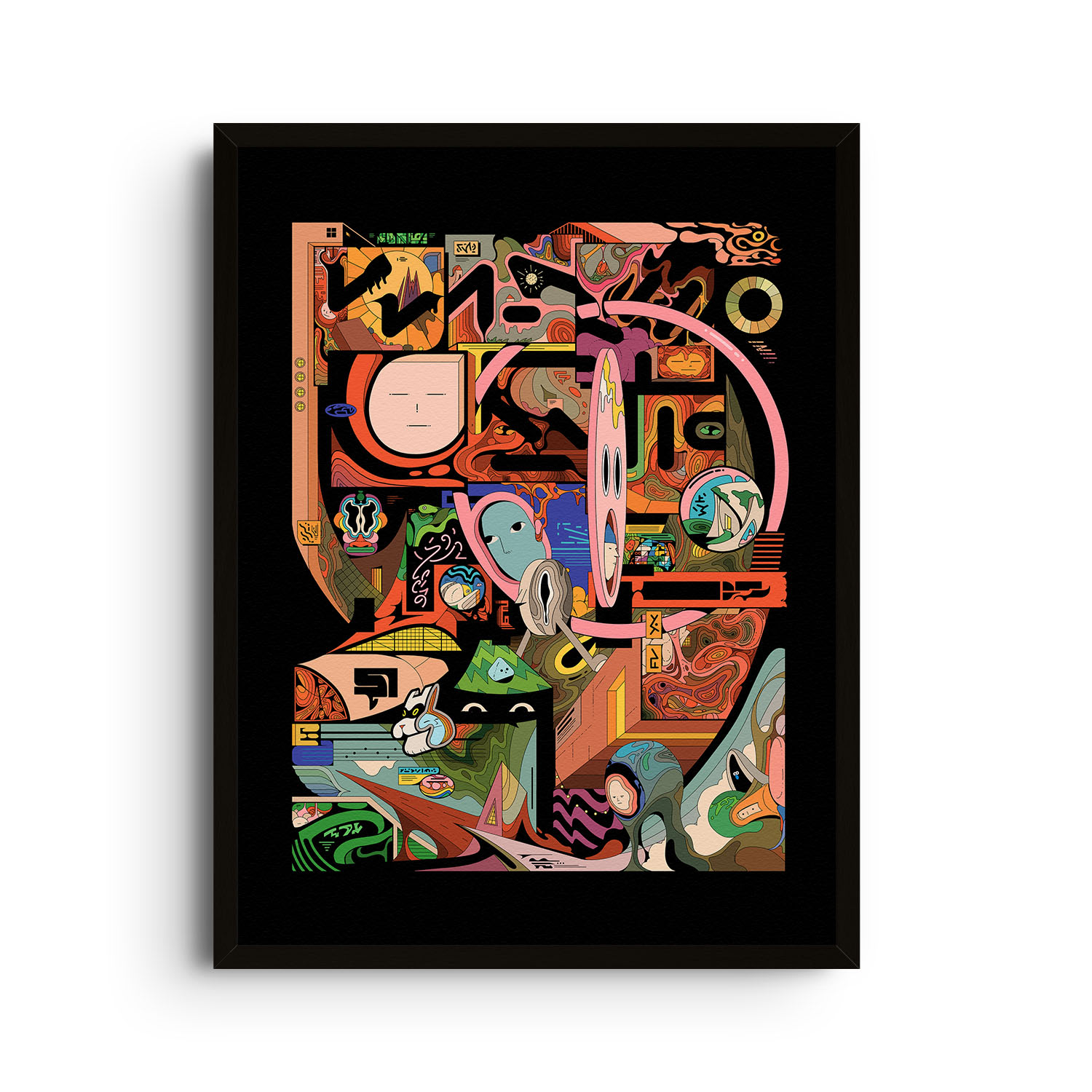 East Side Studio London Black Astro Junk - Giclee Fine Art Print - Small In Black