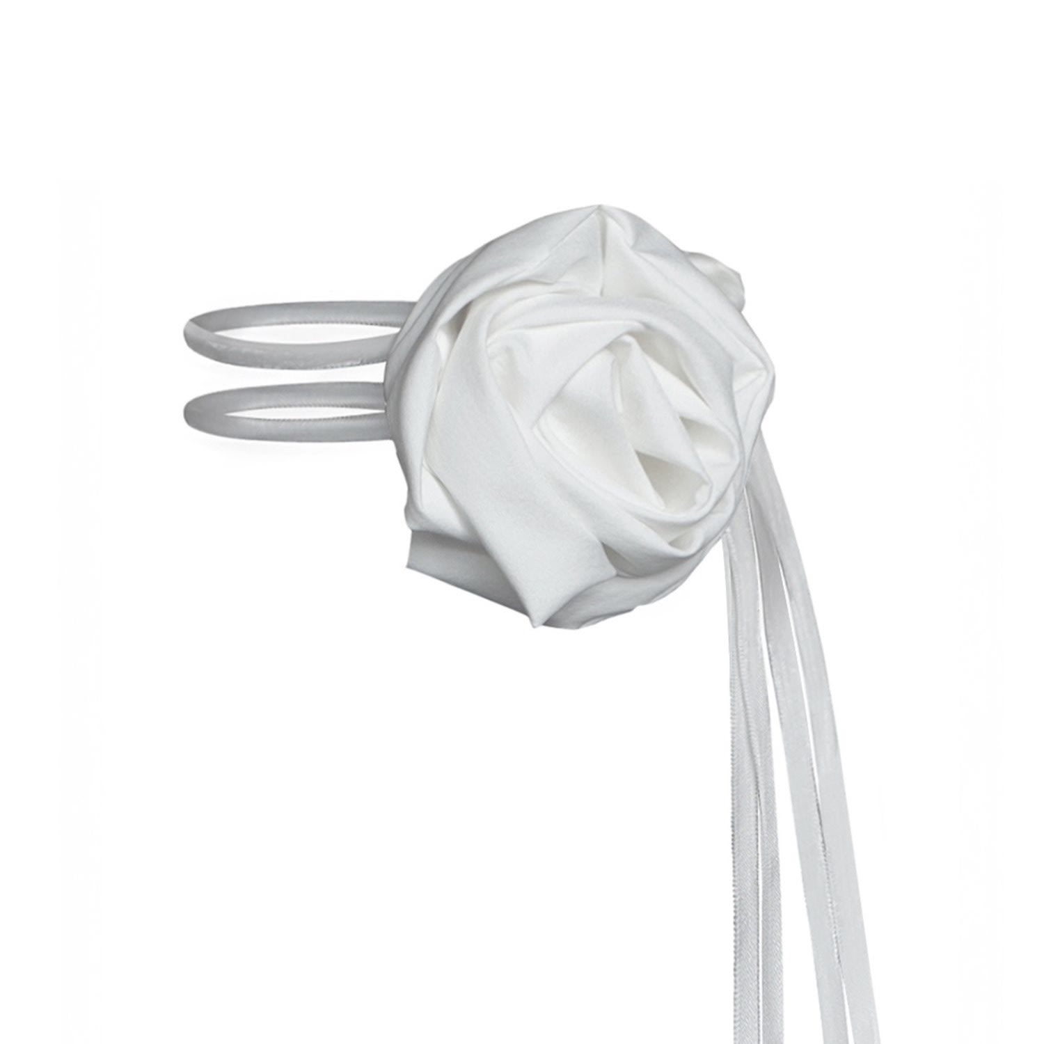Rainsisters Women's White Rose Flower Choker