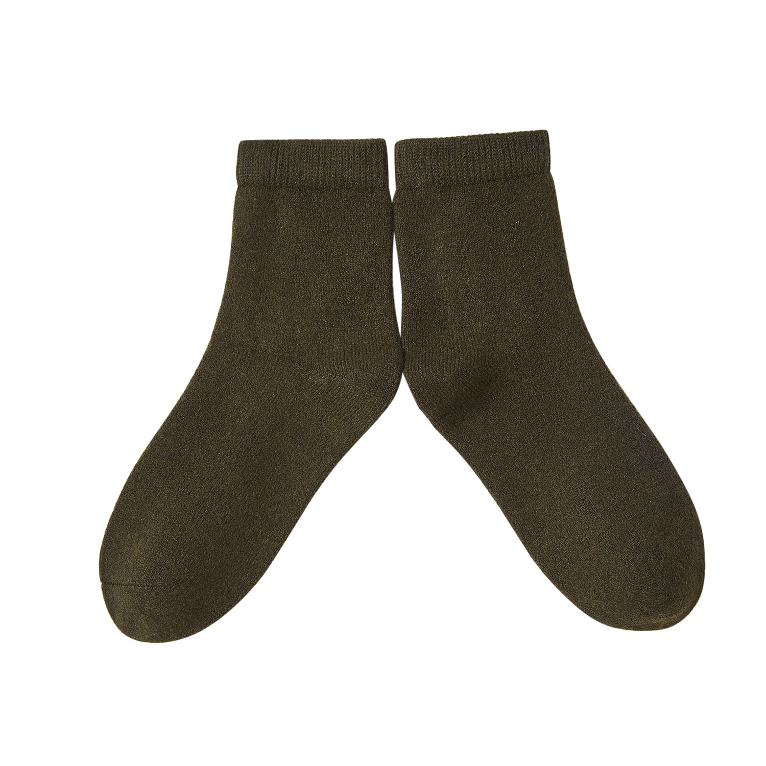 Soft Strokes Silk Women's Wool Quarter-length Socks Set Of Two - Meditating Lamb Collection In Olive Green In Green