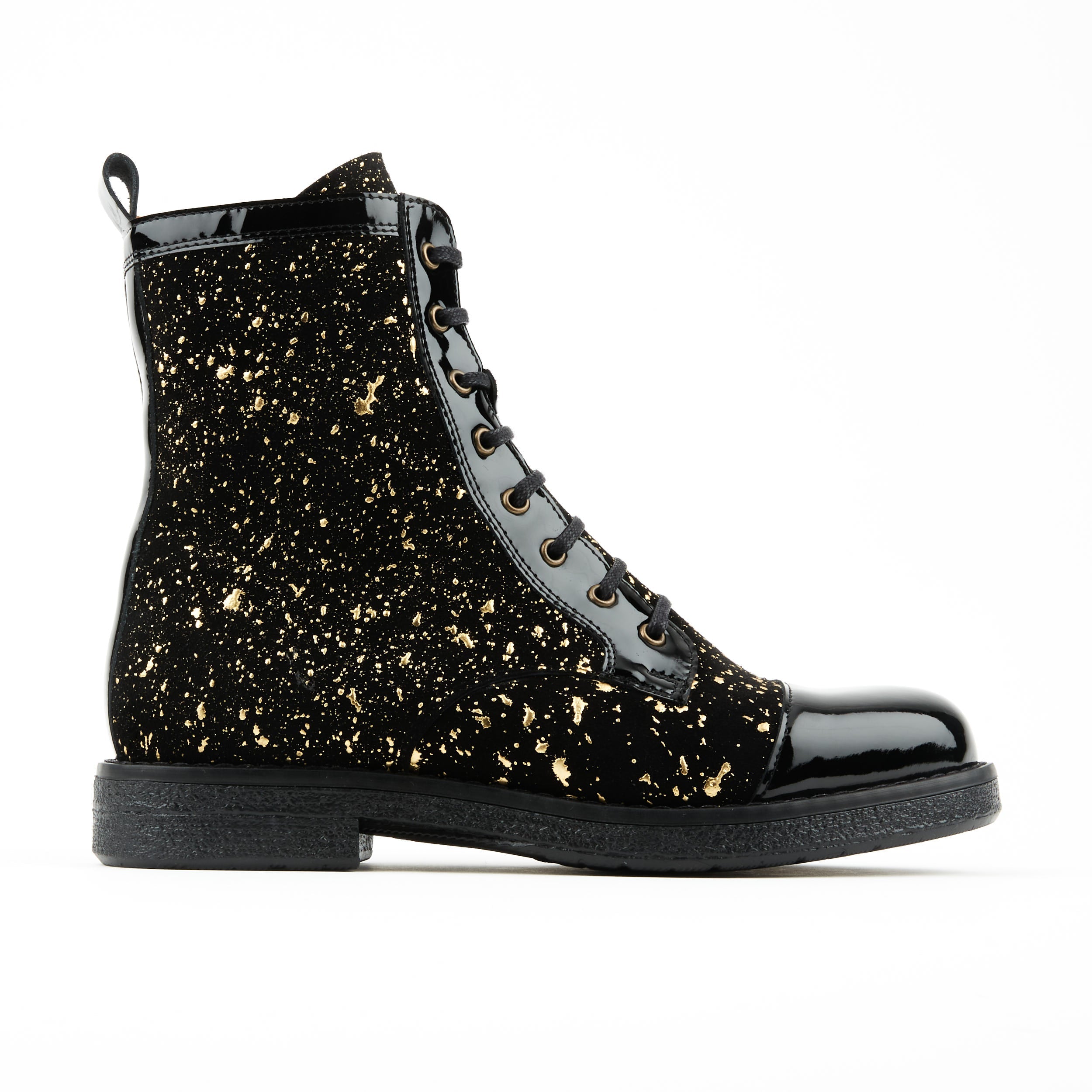 Gold / Black Traveller - Black & Gold - Womens Ankle Boots 8 Uk Embassy London Usa