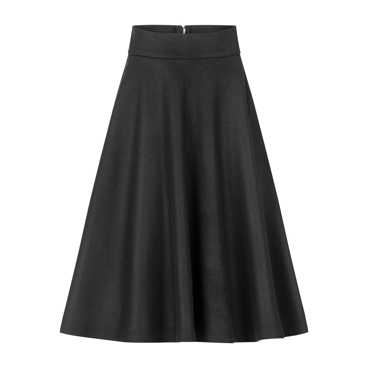 Women’s Wool A-Line Skirt With High Waist And Pockets In Black Colour | XXL | Nikka Place