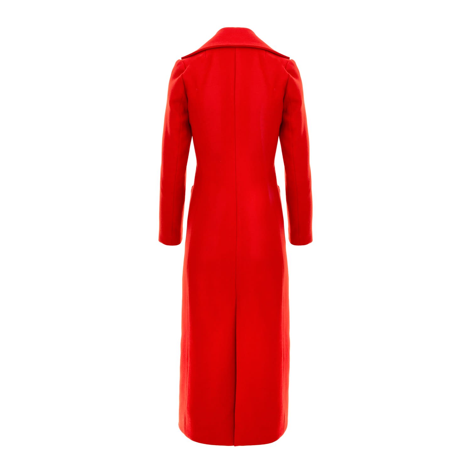Long Wool Double Breasted Coat - Red | AVENUE No.29 | Wolf