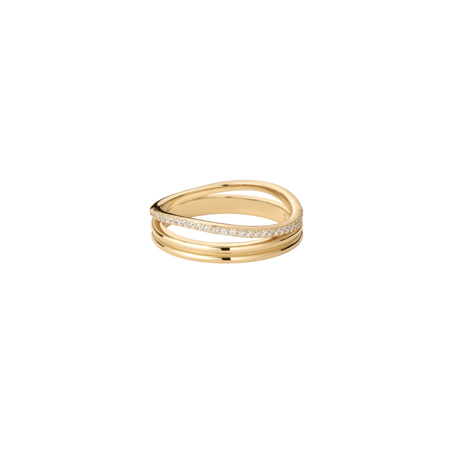 Vanchi Women's Noor Pavé Triple Band Ring In Gold In Gold