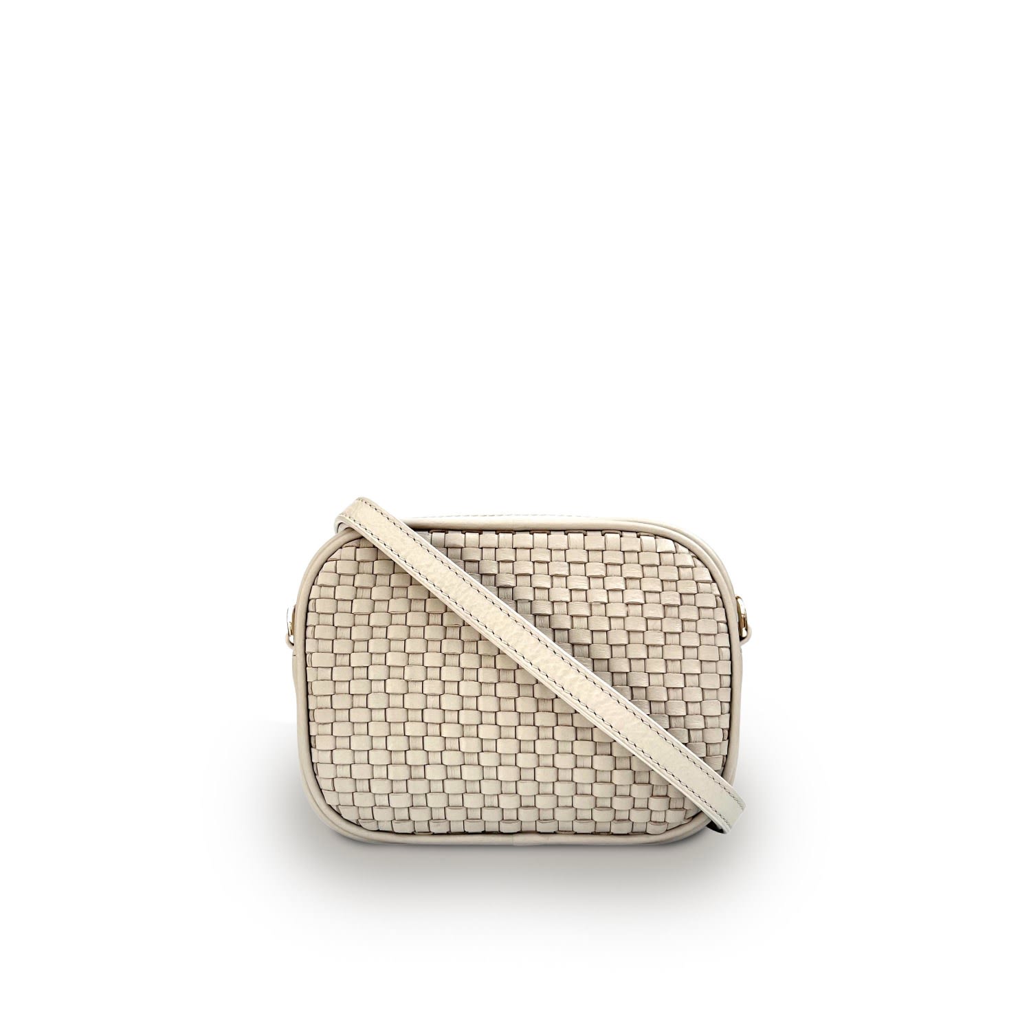 Apatchy London The Penelope Gold Woven Leather Camera Bag In Black