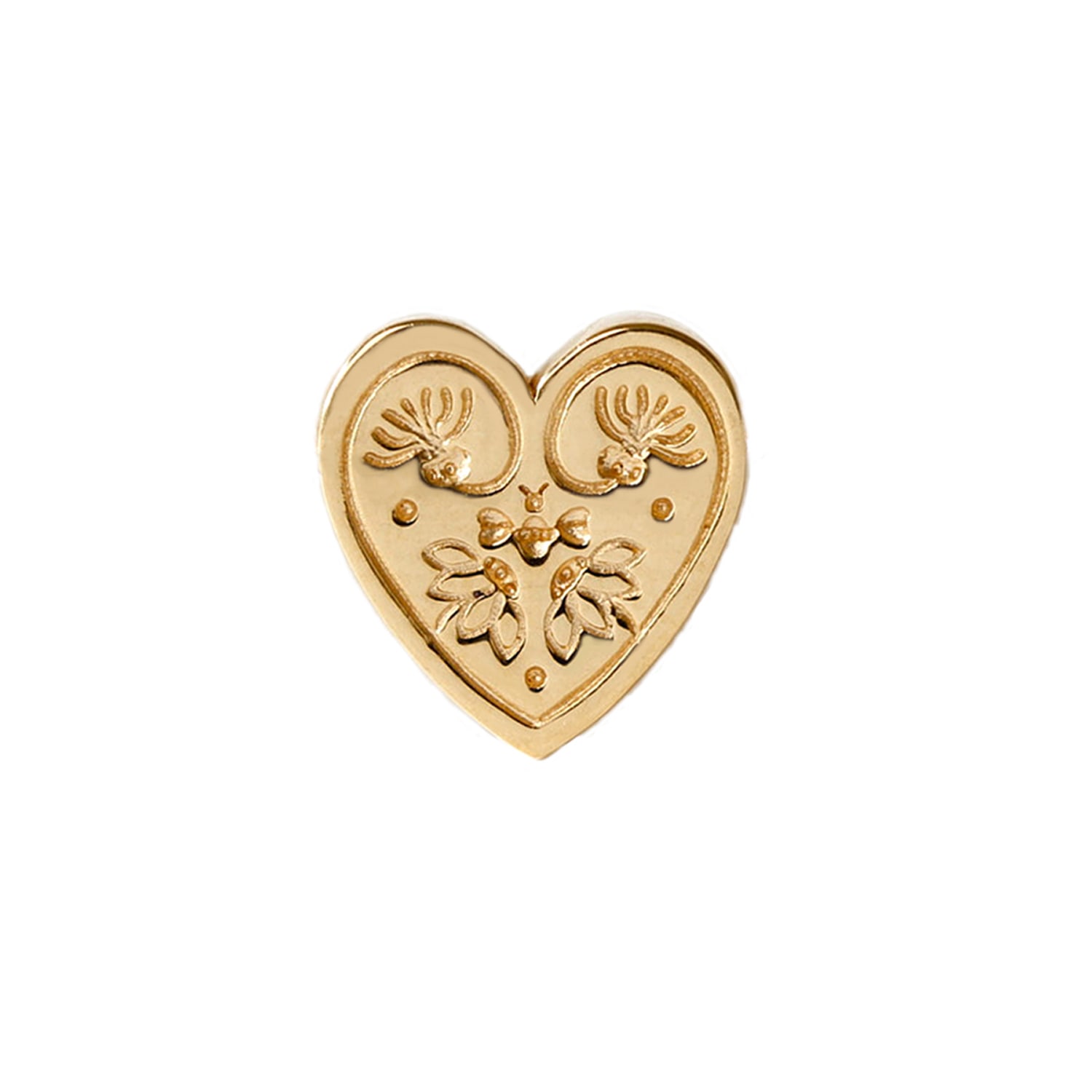 Lee Renee Men's Wildflower Heart Lapel Pin - Gold