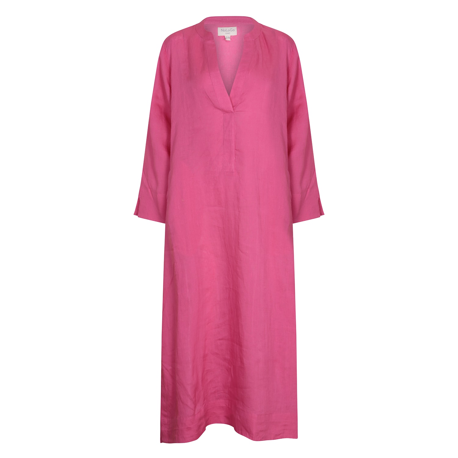 Nologo-chic Women's Pink / Purple Plain Dyed Kaftan Linen - Peony Pink