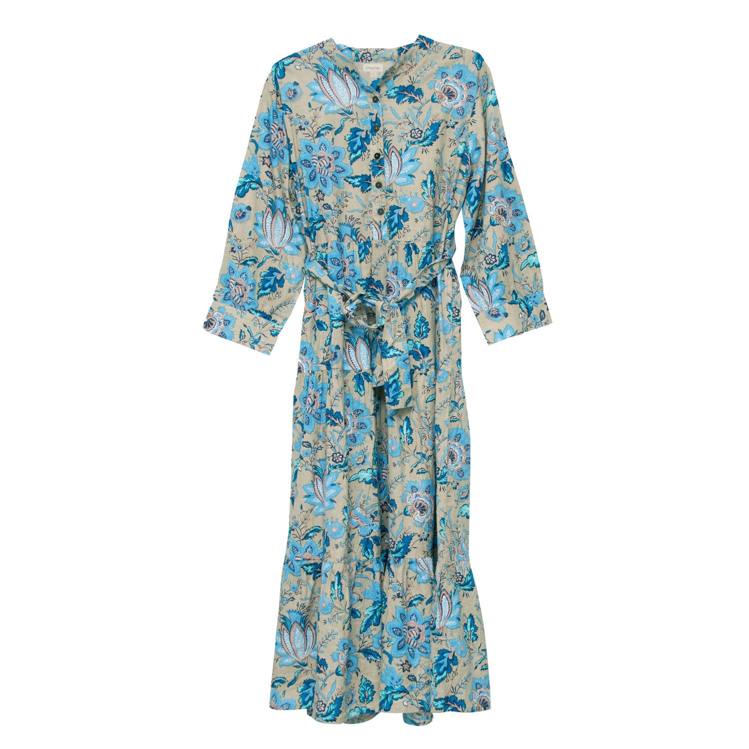 Women's Blue Indigo Lotus Cotton Dress | Extra Large | Inara