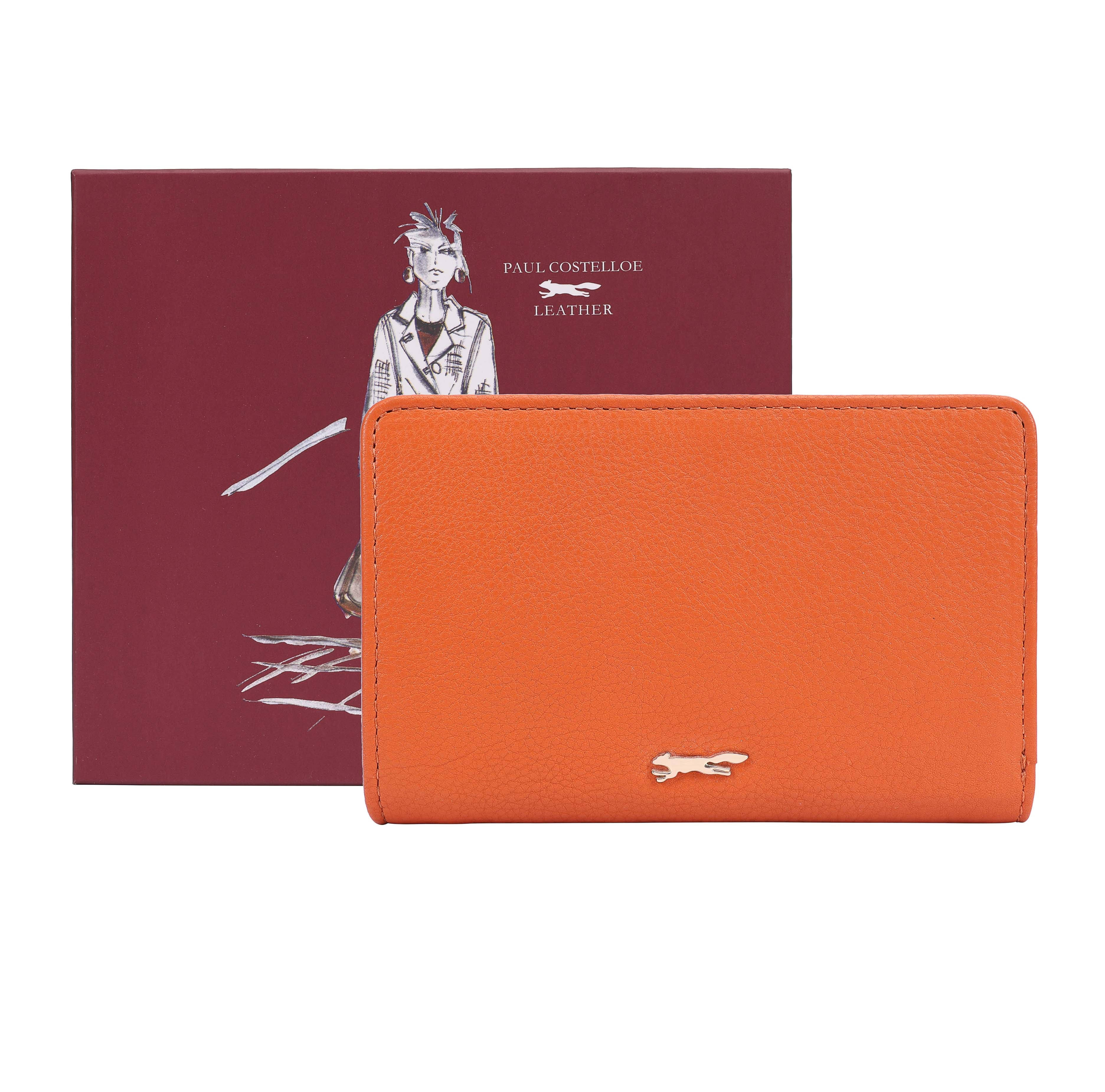 Women's Solidago Leather Purse - Orange | One Size | Paul Costelloe