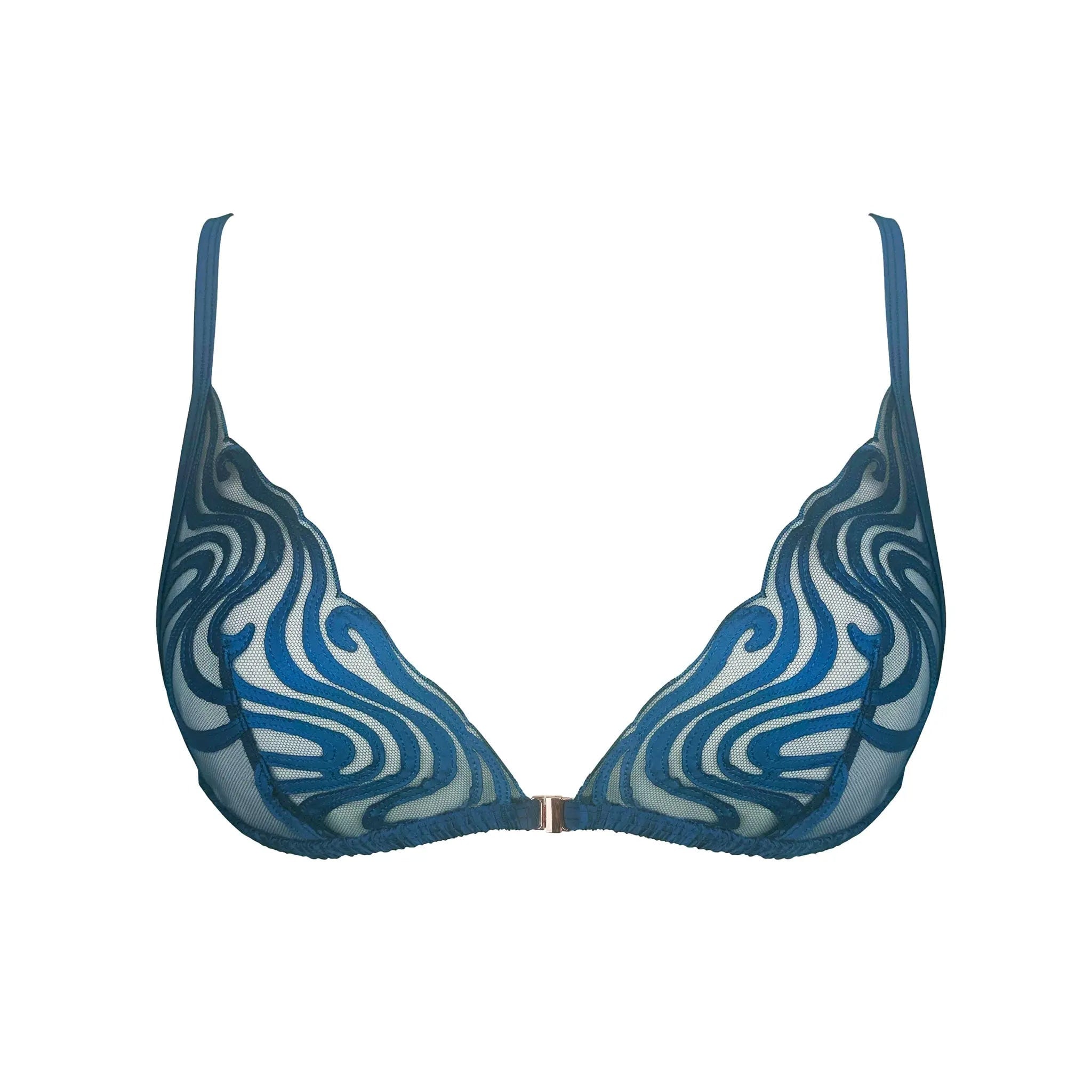 Monique Morin Lingerie Women's Echo Triangle Bralette Abyss Blue In Blue