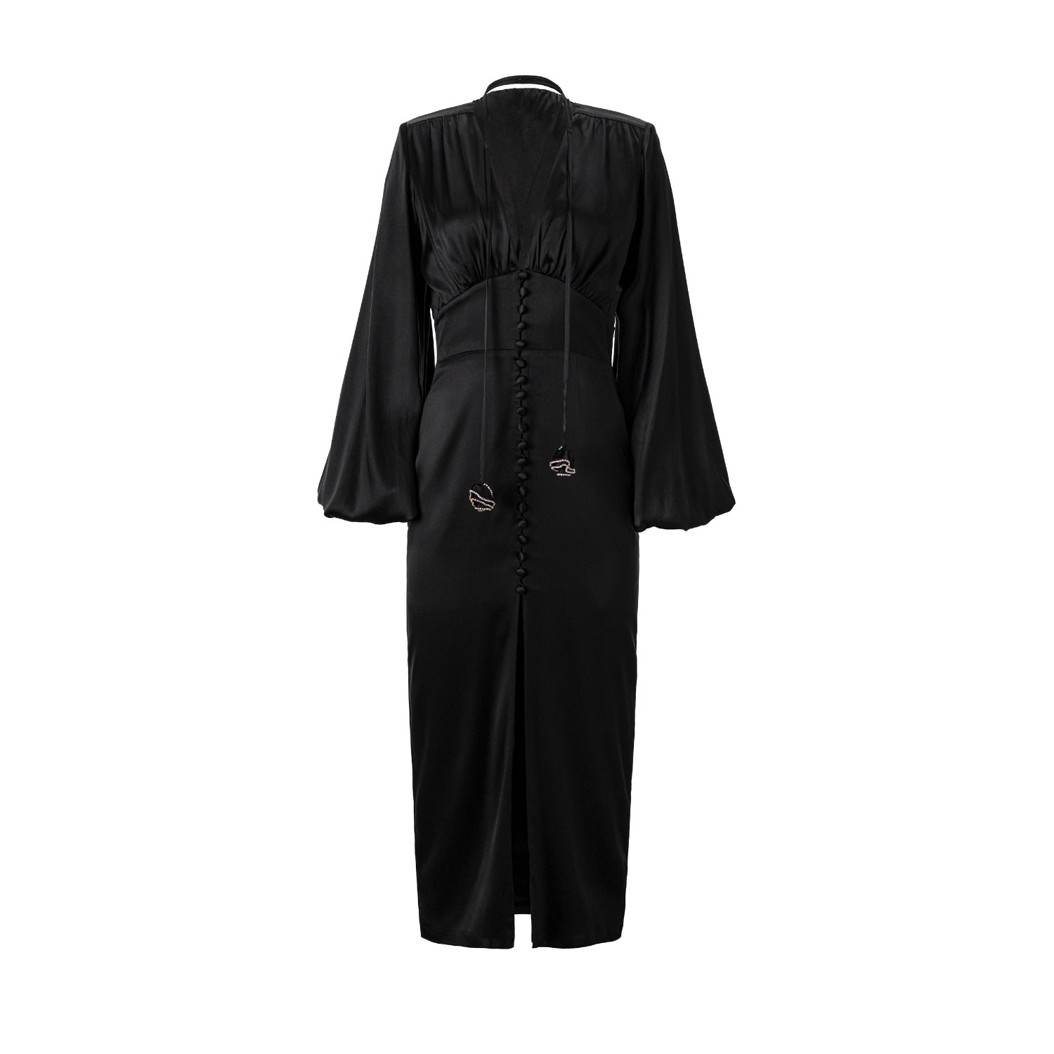Lita Couture Women's Ample-sleeve Silk Dress In Black