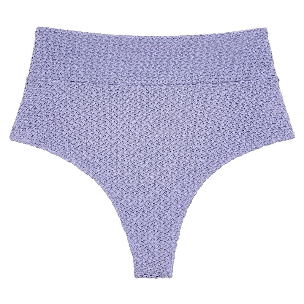 Montce Swim Women's Pink / Purple Lavender Crochet Added Coverage High Rise Bikini Bottom