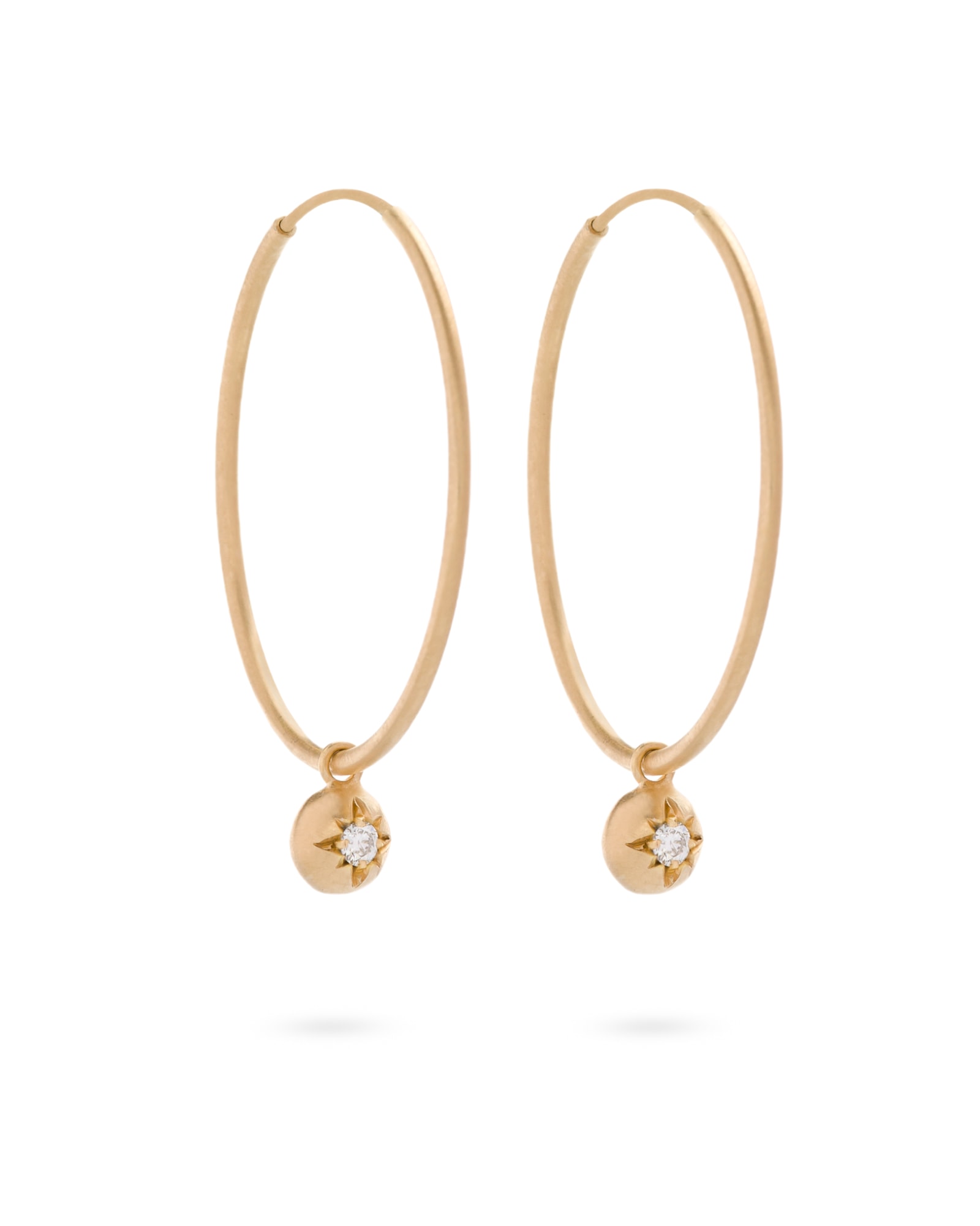 Eloise Jewelry Women's White Moon Hoops Diamond In White