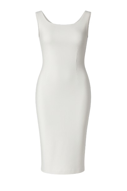 Conquista Women's Neutrals Fitted Sleeveless Dress With Two-way Zip In Sand In Gray