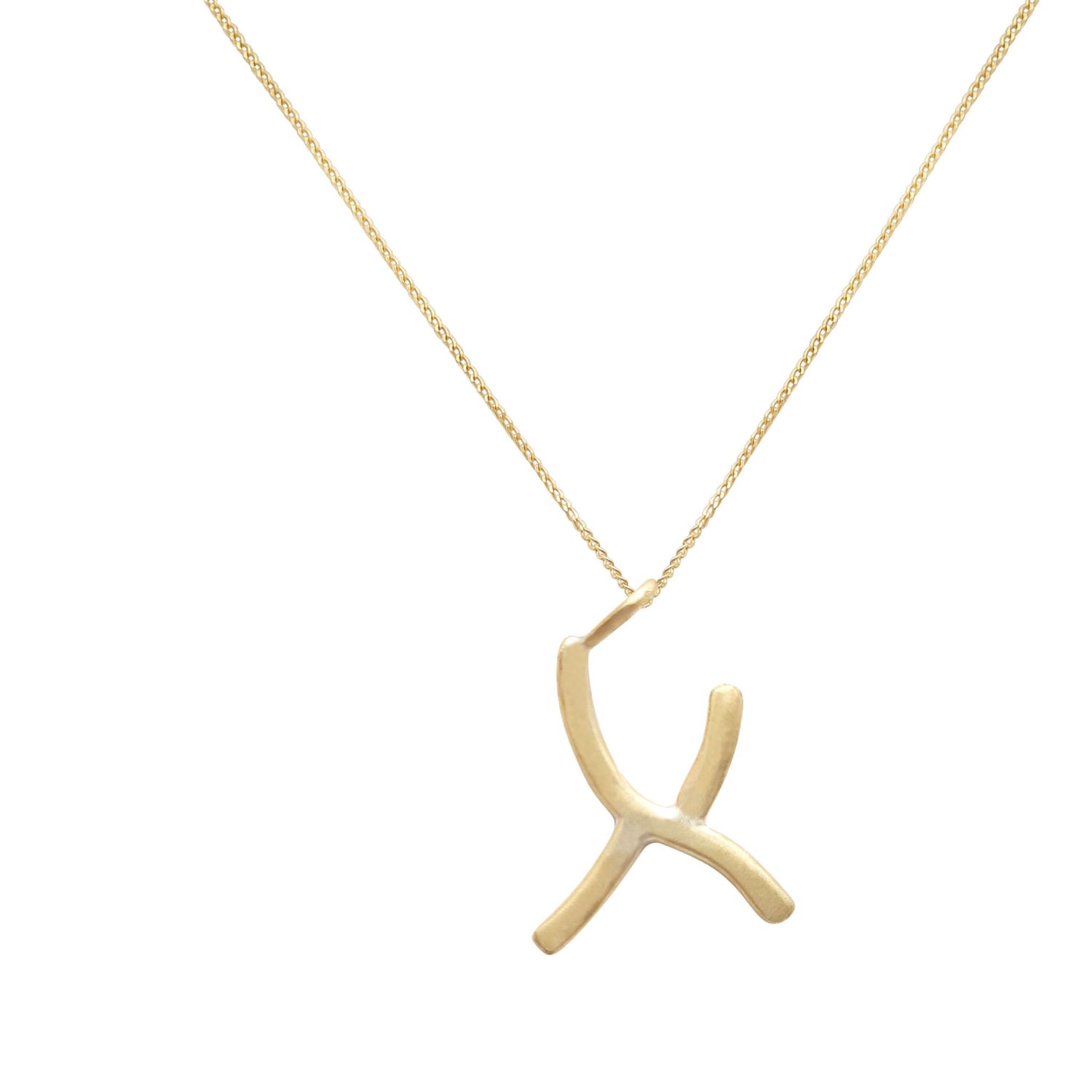 Lily Flo Jewellery Women's Solid Gold Letter X Pendant Necklace