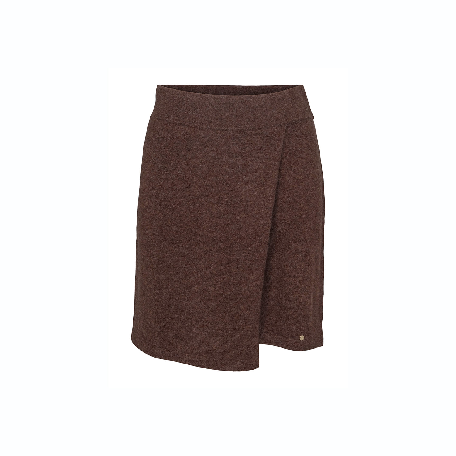Tirillm Women's Anette Merino Wool Skirt With Wrap Front, Dark Brown Melange In Brown