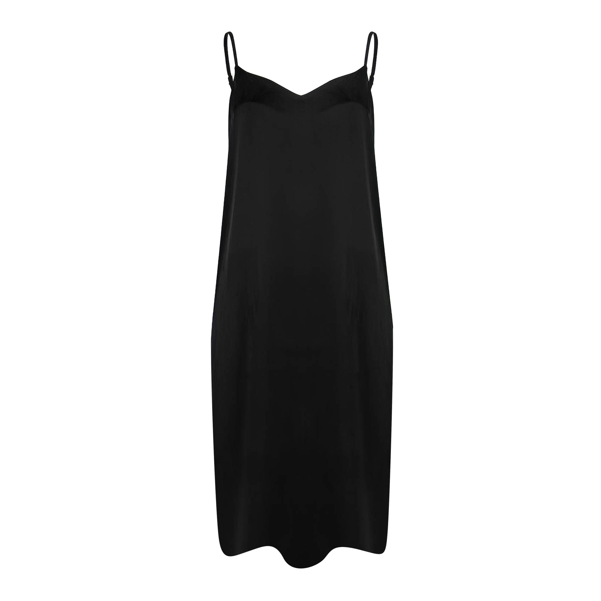 Nokaya Women's Silk Dreamscape Long Slip Dress Black