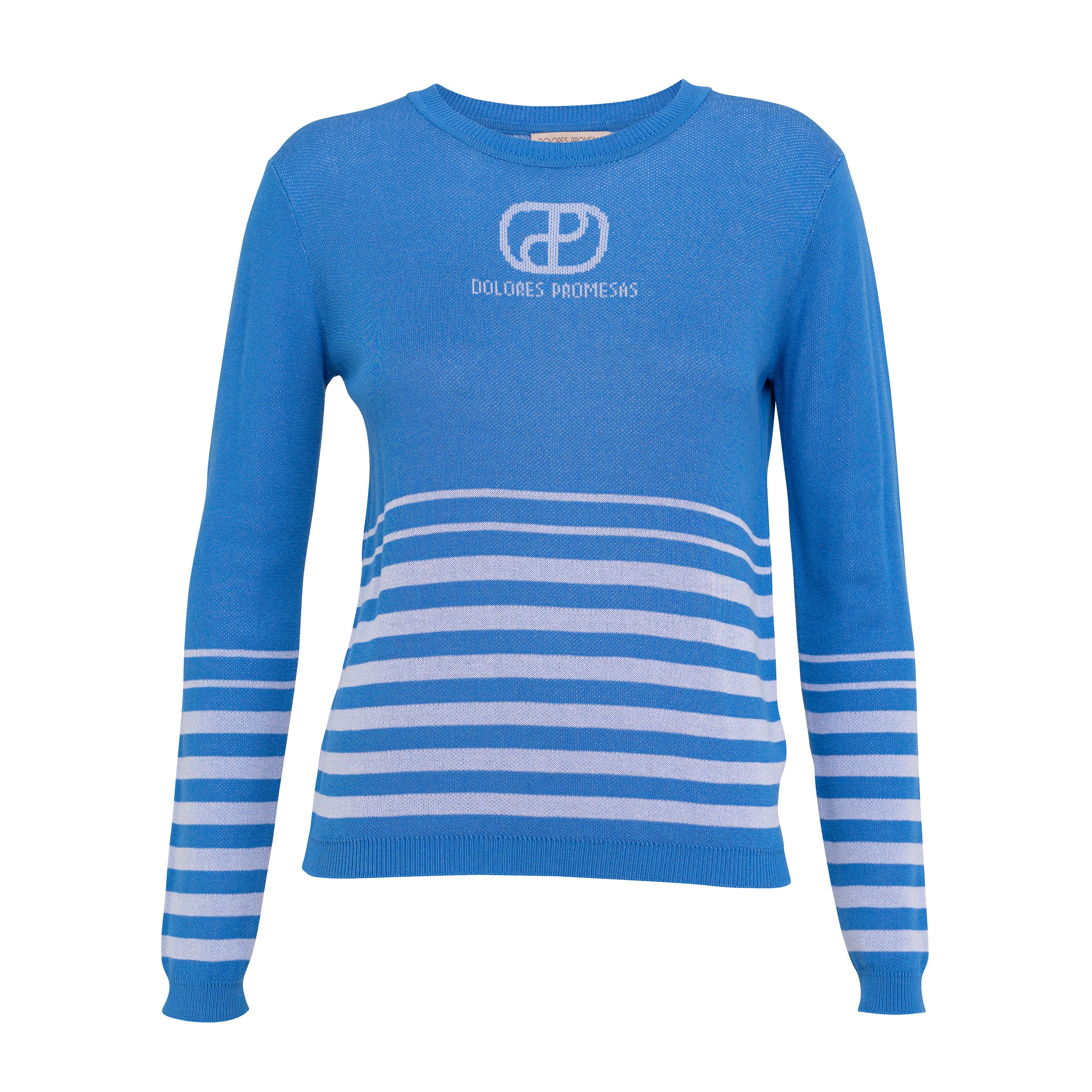 Women’s Blue Striped Knitted Pullover Small Dolores Promesas