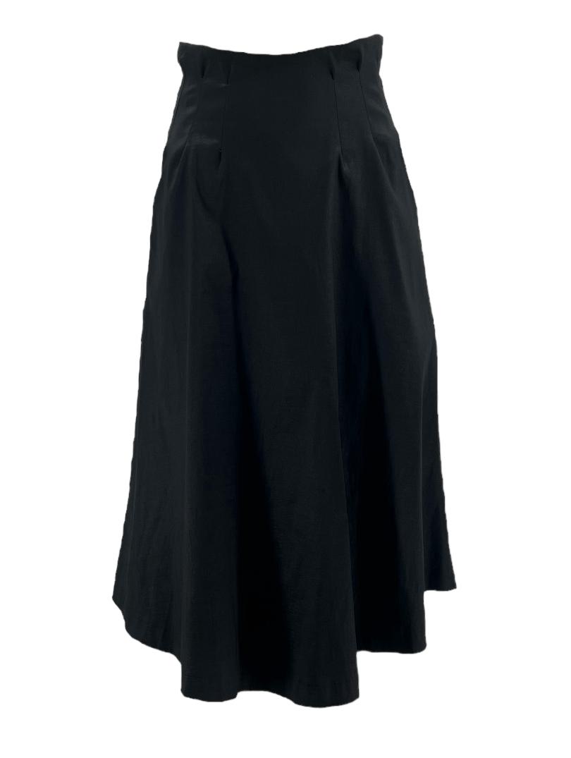 Women’s Box Pleated Taffeta Skirt - Black Small Monzlapur New York