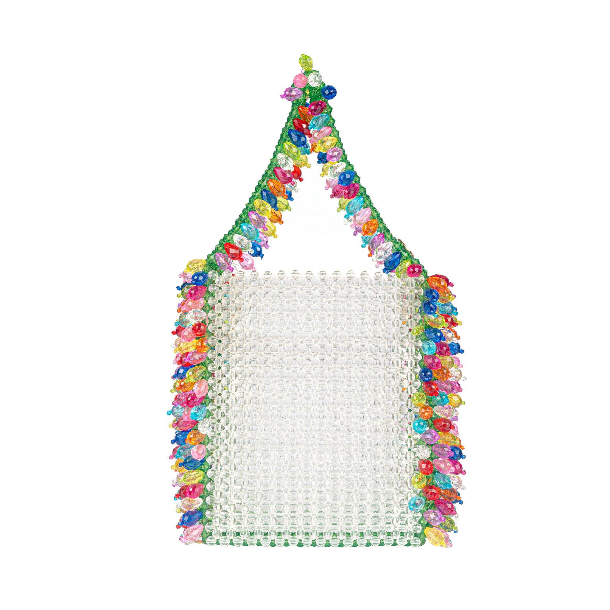 Tillie Beads Women's Crystal Charm White Bead Tote