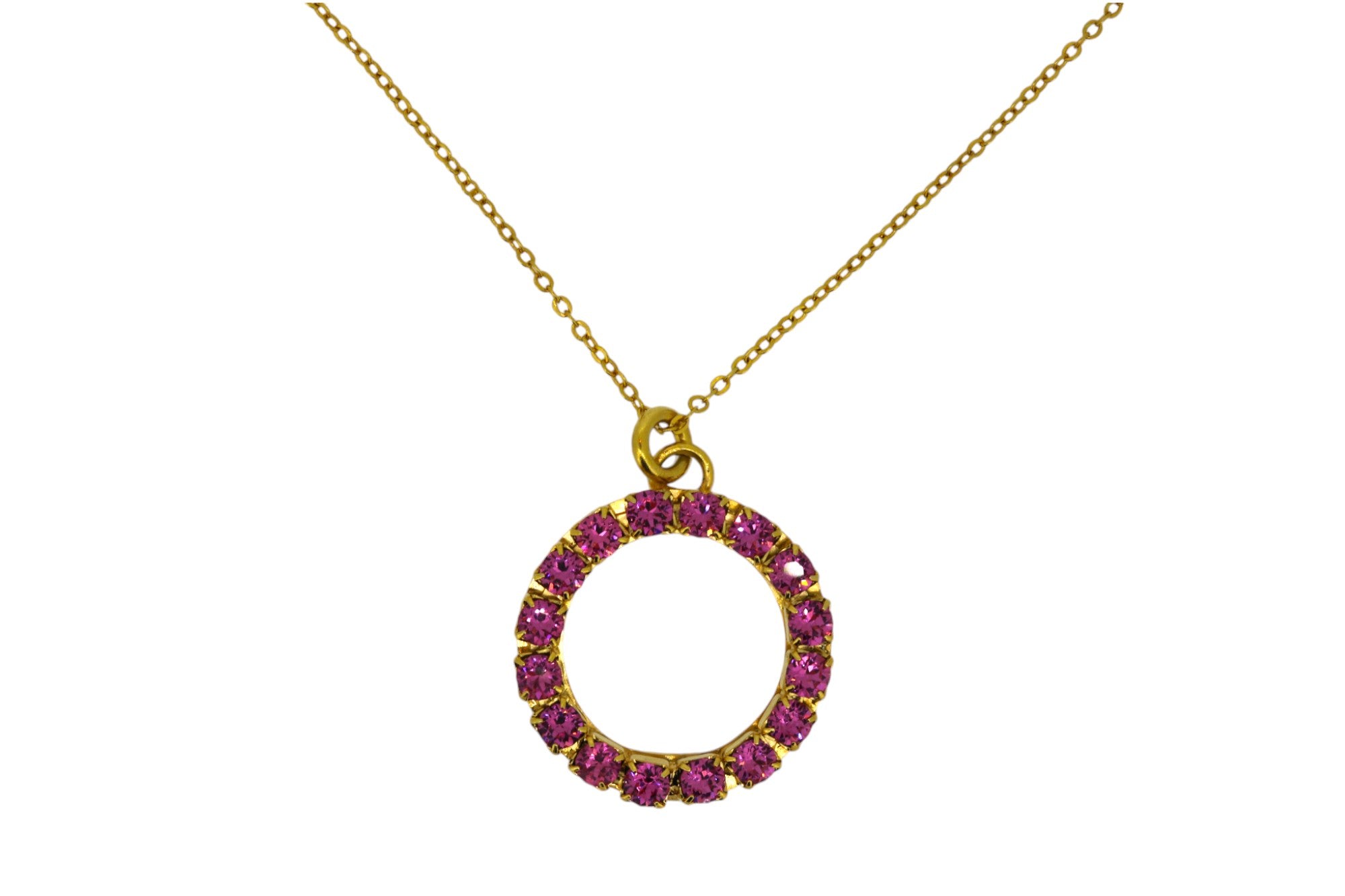 Vickisarge Women's Pink / Purple The Pink Hoop Necklace In Gold - Short