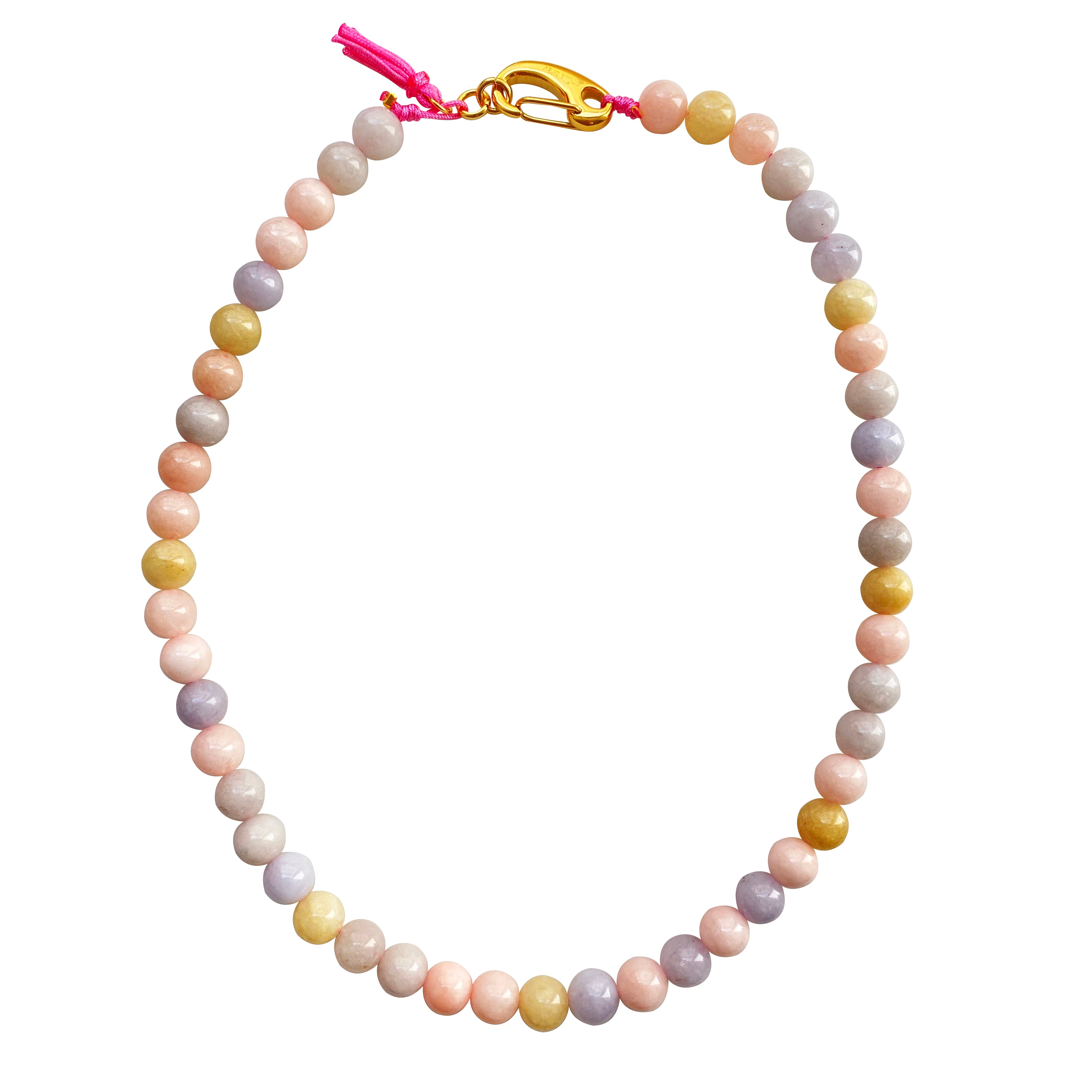 Smilla Brav Women's Gold / Pink / Purple Rainbow Jade Necklace Joy