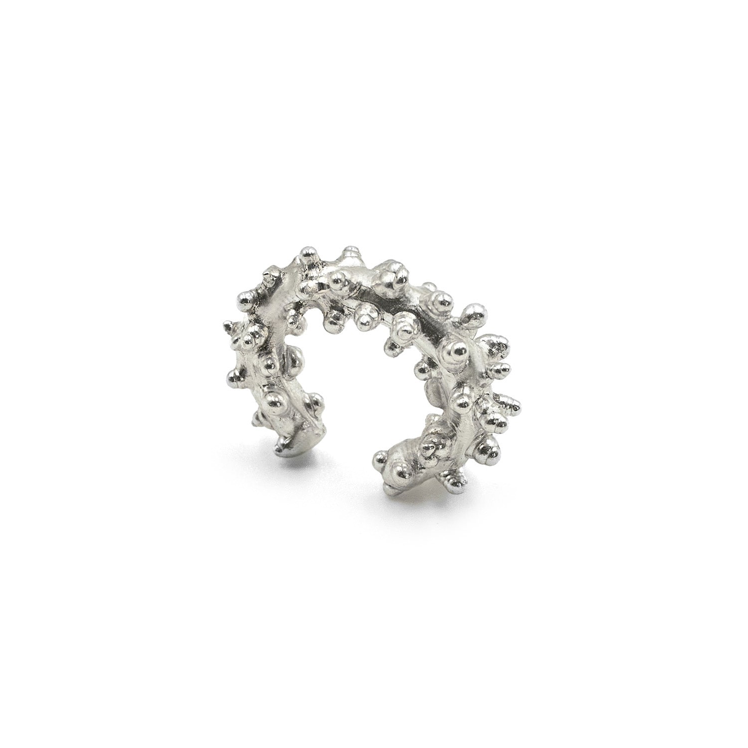 Ten Antennas Women's Silver Sparkling Ear Cuff With Bubbles