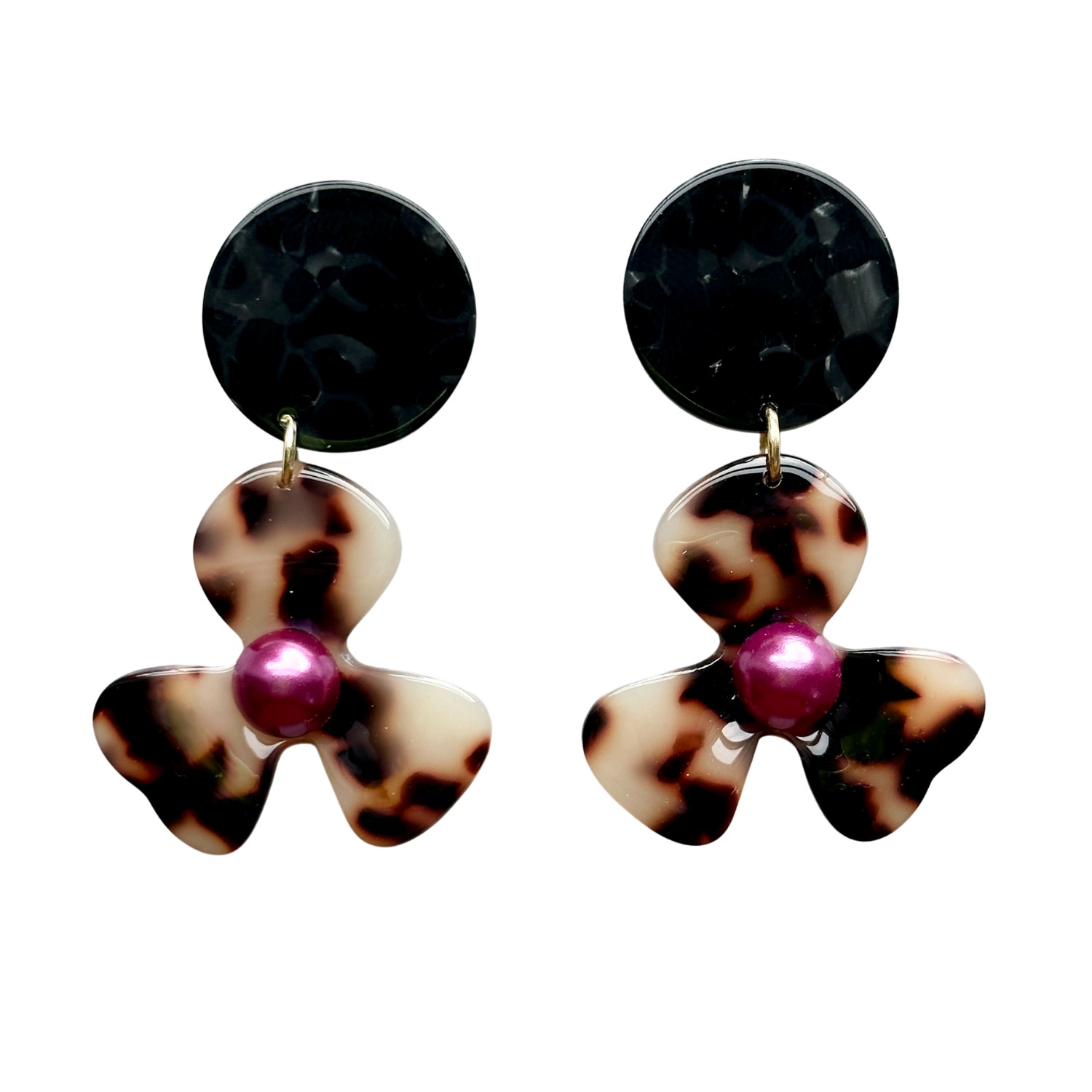 Women’s Neutrals / Black / Pink Pearl Water Poppy Drop Earrings In Coal Hearted Closet Rehab