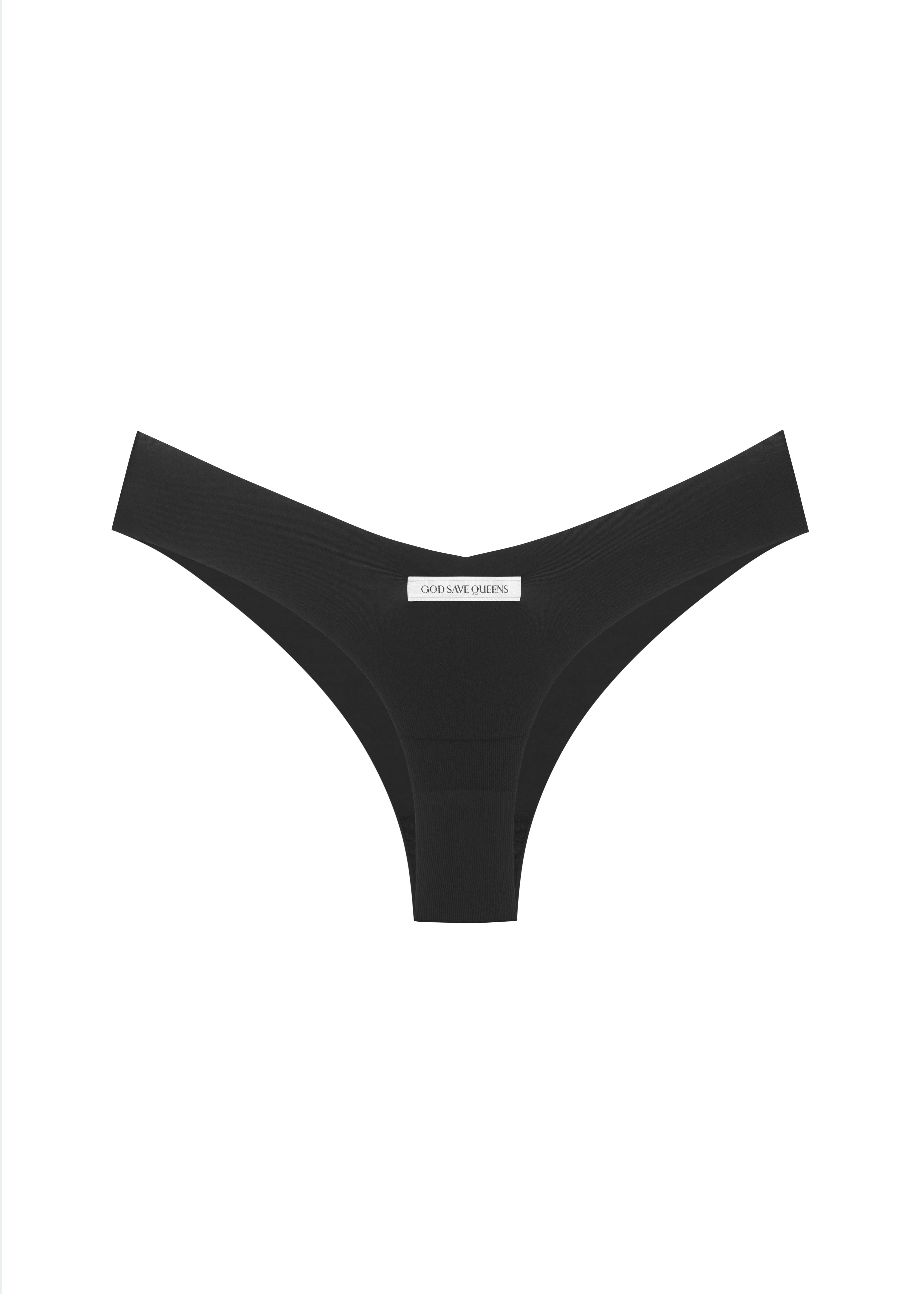 God Save Queens Women's Second Skin Thong Black In Black