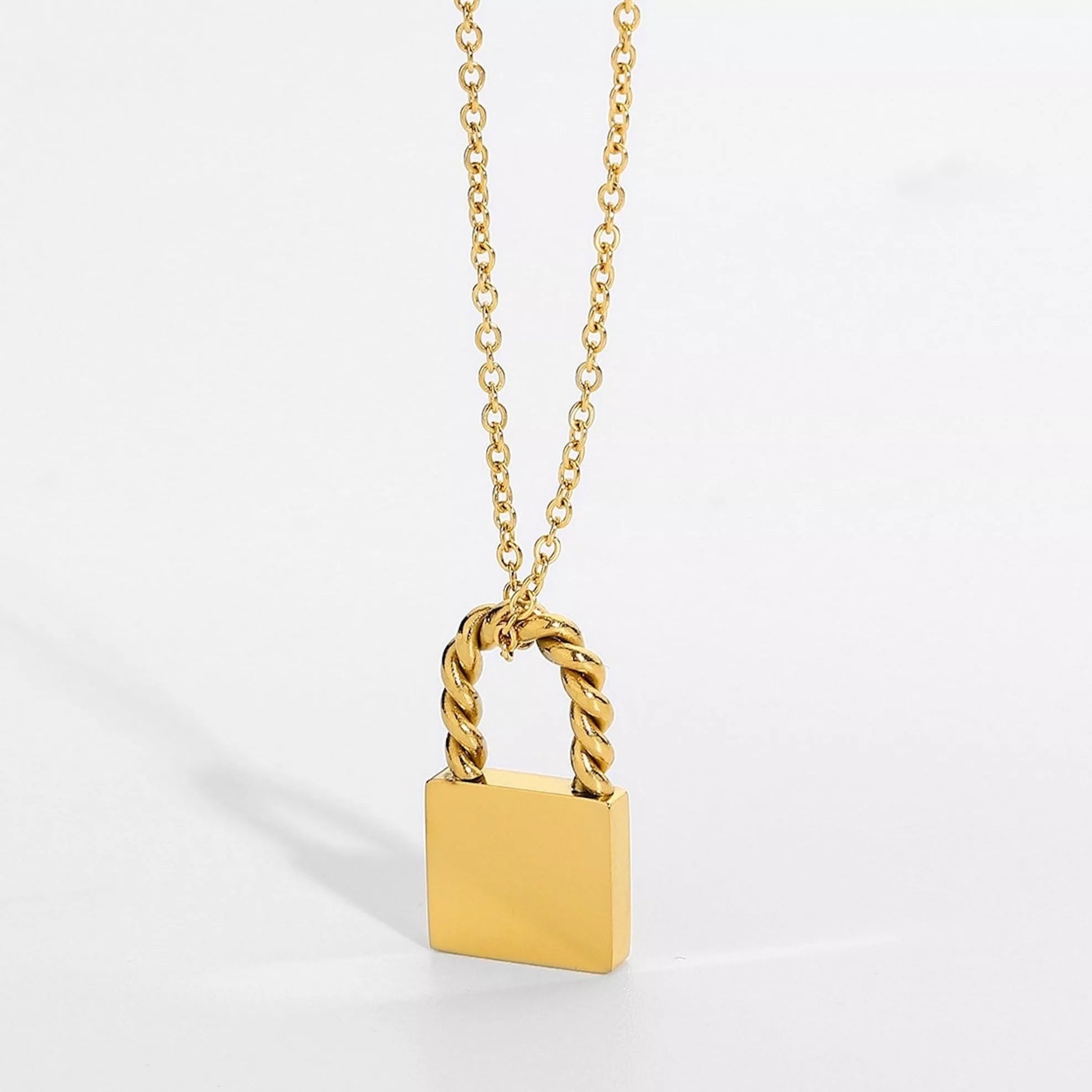 Dainty Gold Lock Necklace