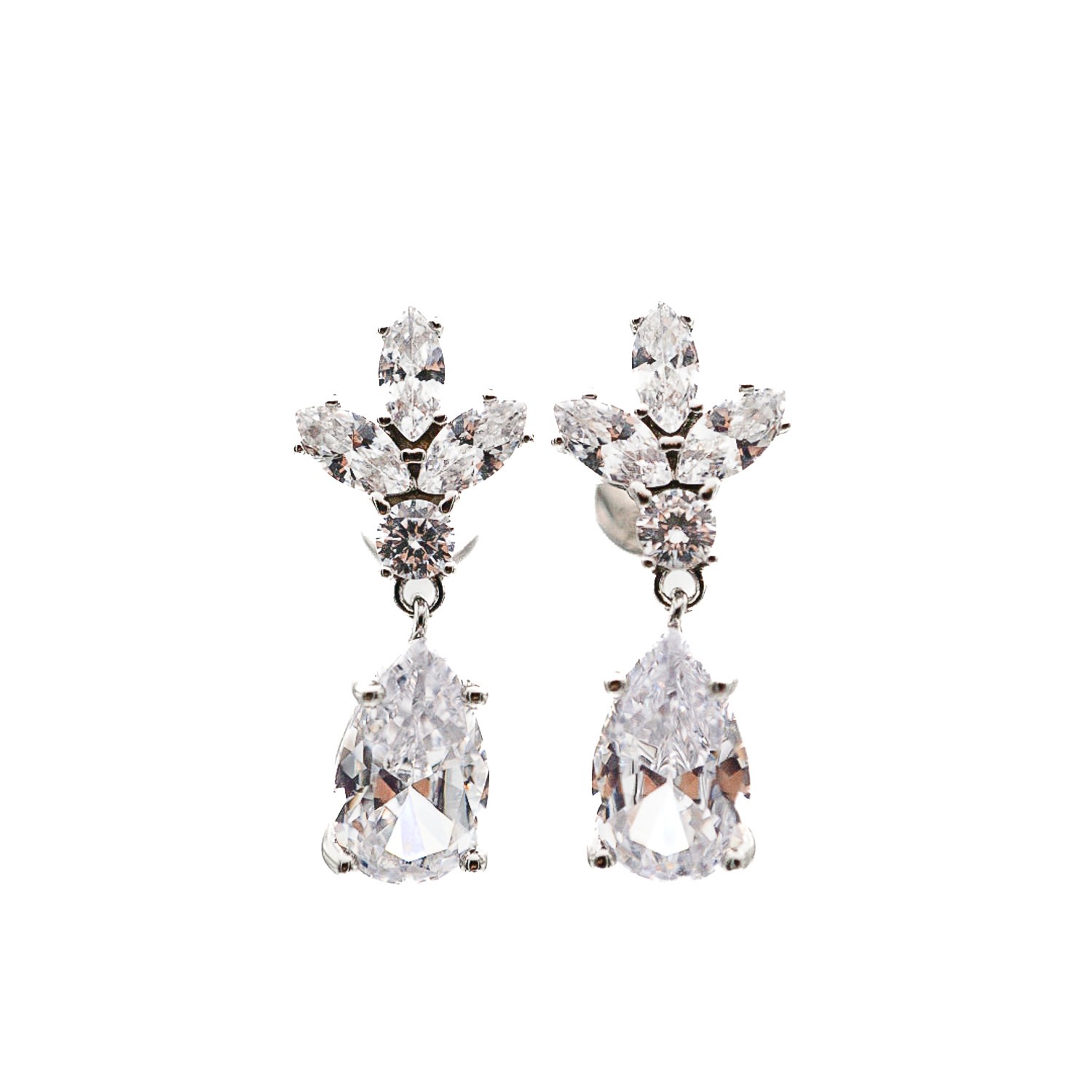 Miss Cecilia Women's Silver Crystal Earrings In Silver
