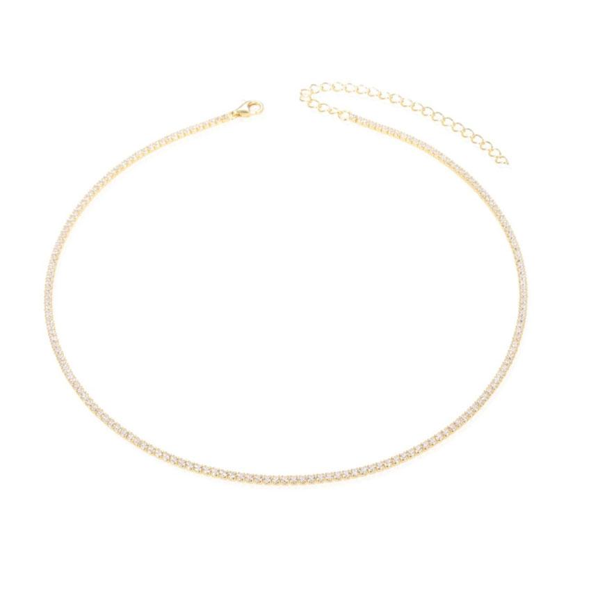 Shymi Women's Thin Tennis Necklace - Gold In Gold