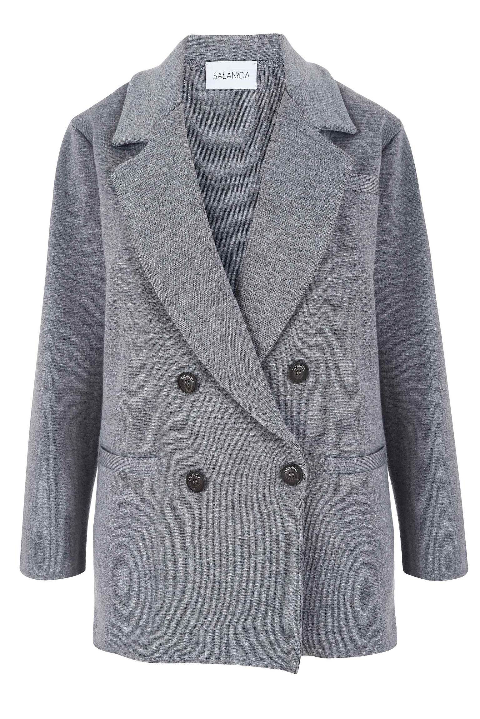 Women's Forza Knitted Merino Blazer Light Grey | M/L | Salanida