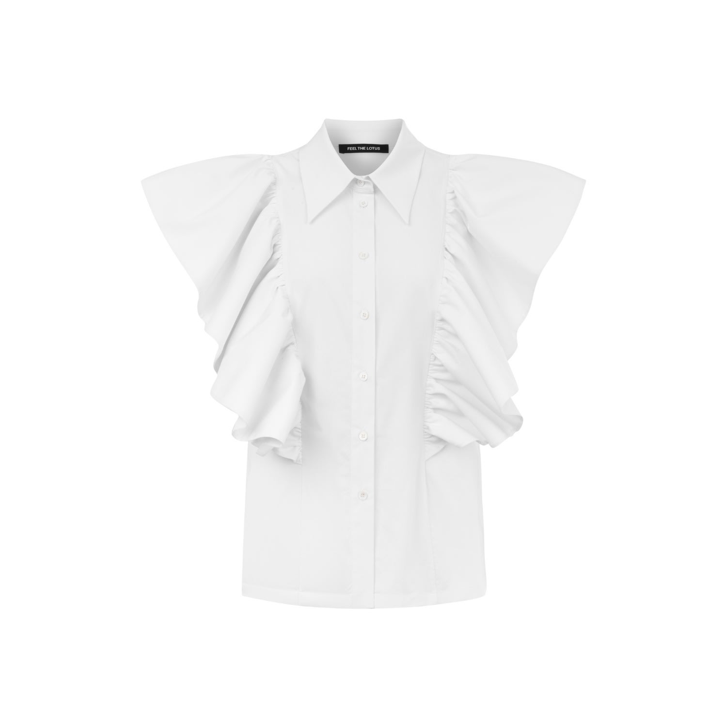 Feel The Lotus Women's Rene White Poplin Shirt In White