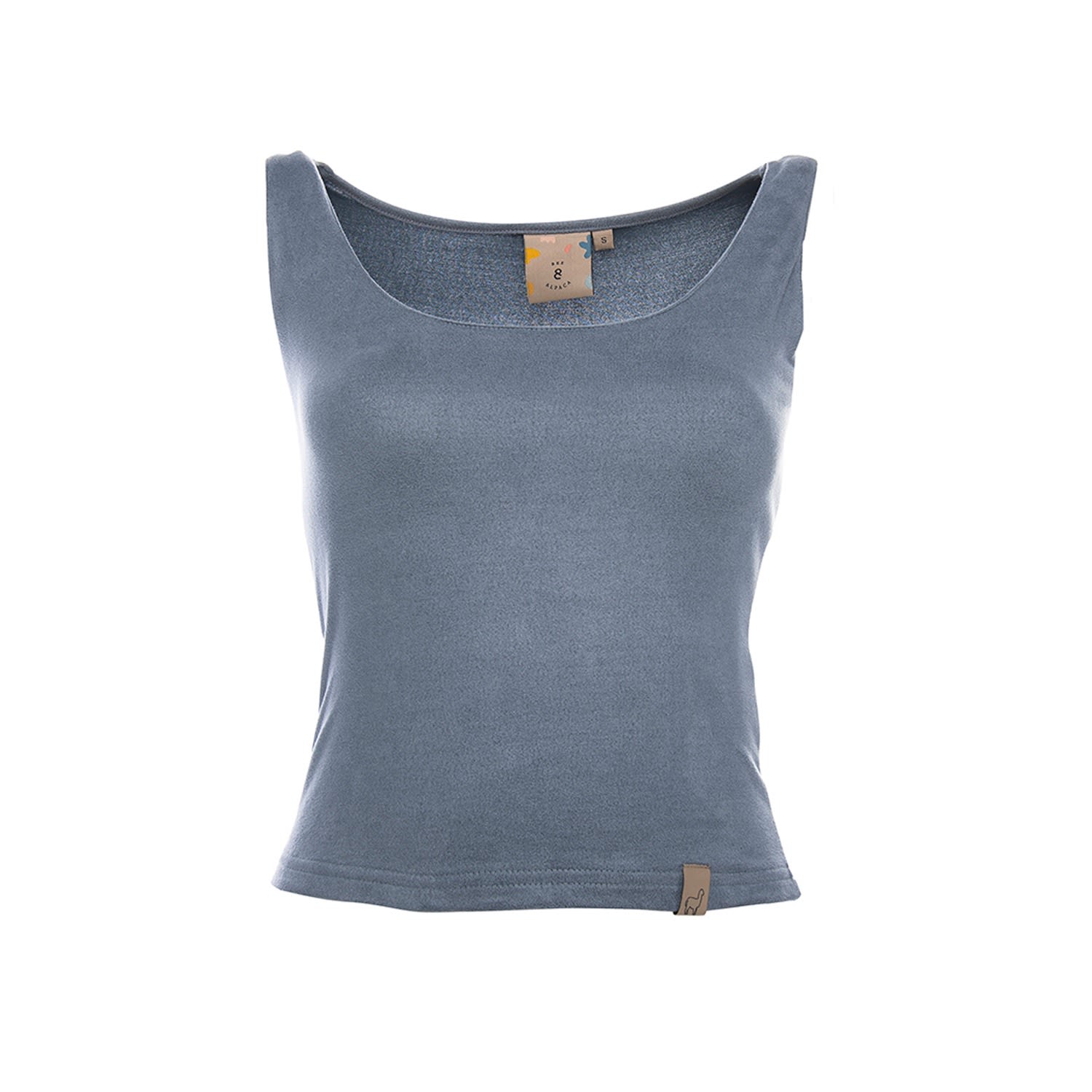 Women’s Soft Tank Top Vest - Grey Large Bee & Alpaca