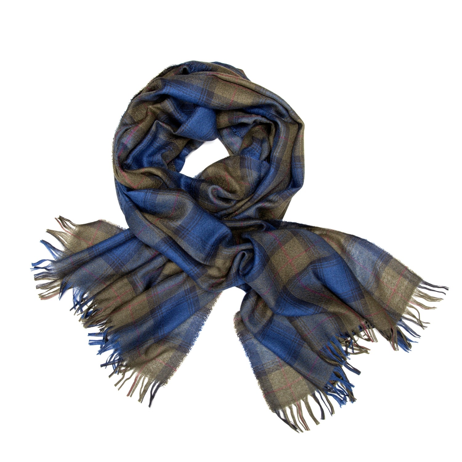 Women’s Green / Blue / Grey Weekender Turf Check Cashmere & Silk Scarf Kinalba