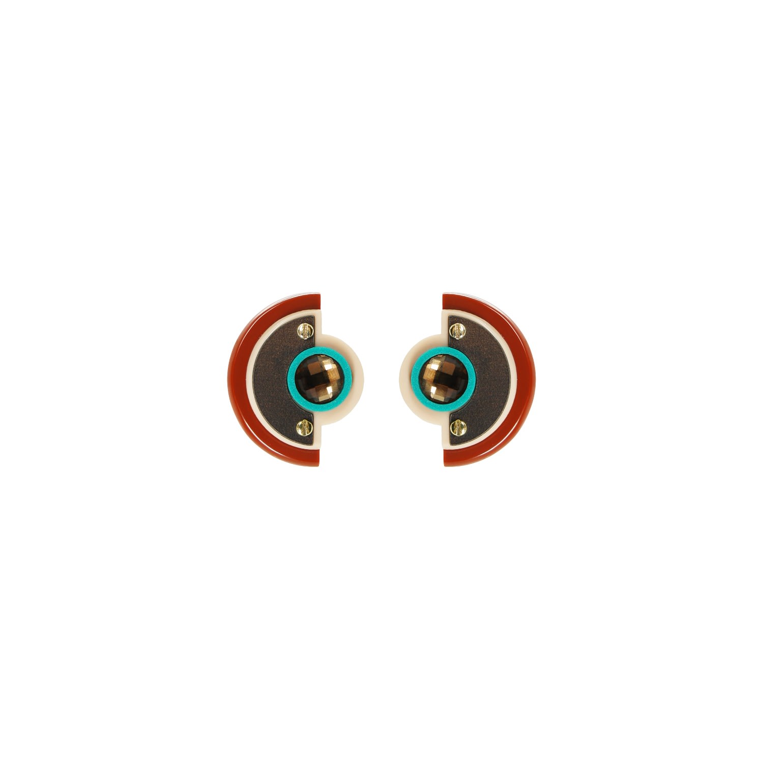 Gissa Bicalho Women's Acrylic Handmade Earring L Empire Cinnamon