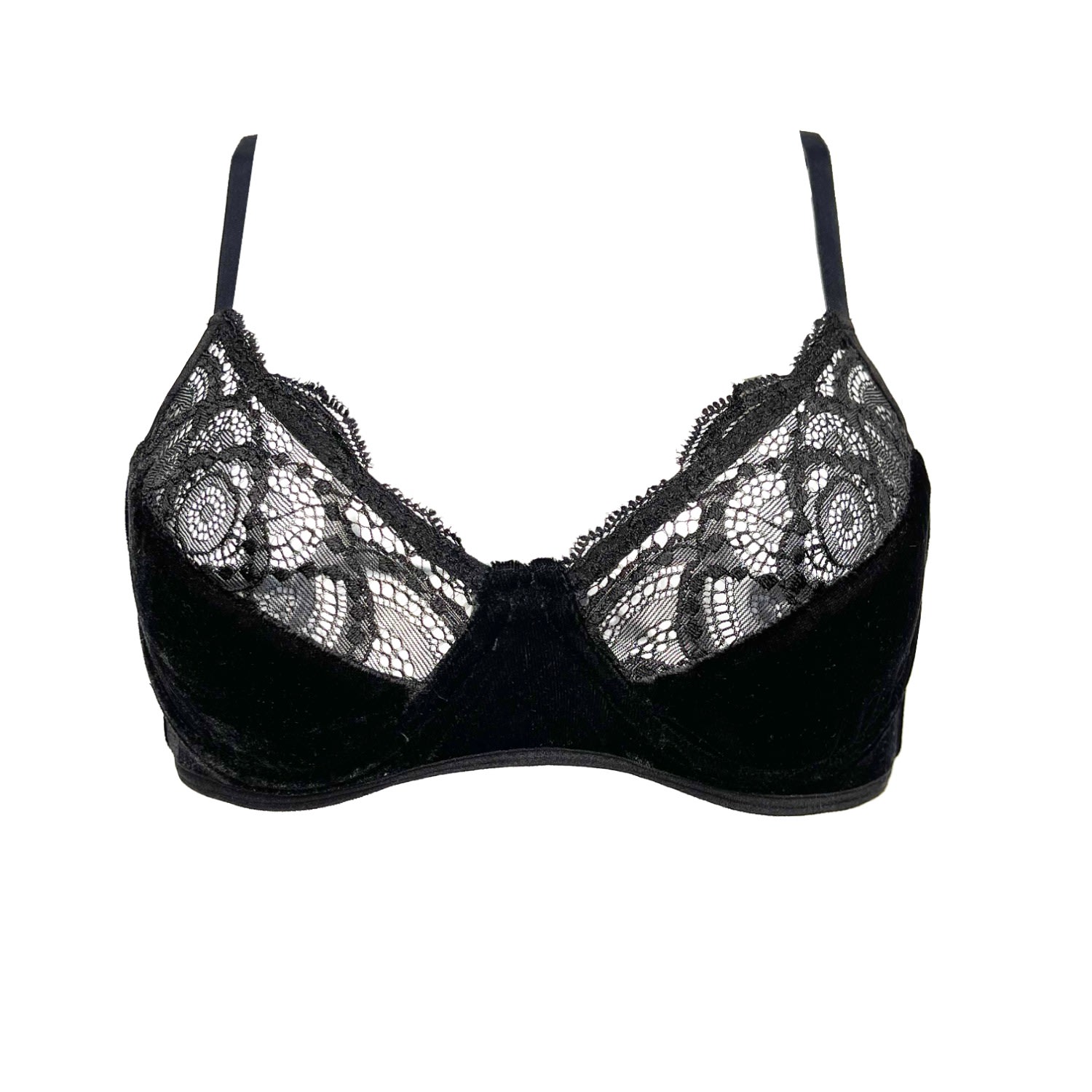 Carol Coelho Women's Black Iris Lace & Velvet Bra In Black