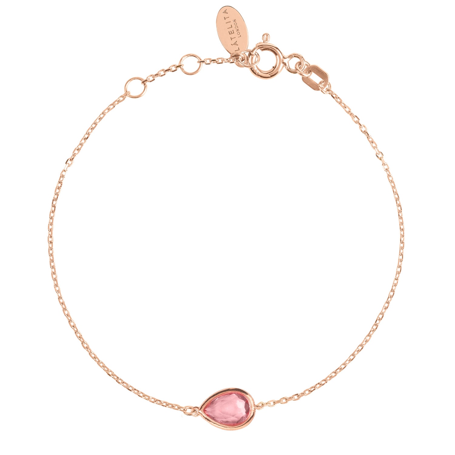 Women’s Rose Gold / Red Pisa Mini Teardrop Bracelet Rosegold Pink Tourmaline Latelita