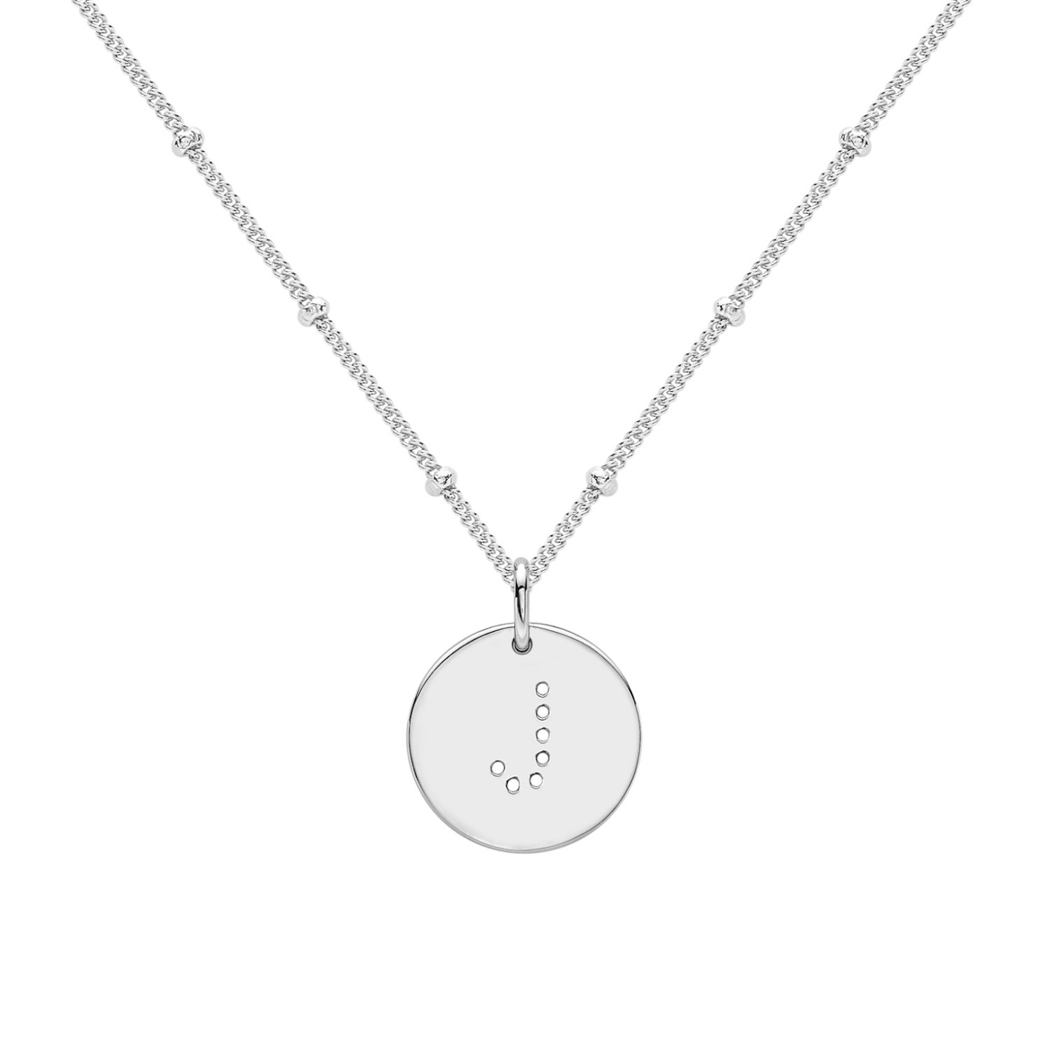 Women’s Silver Alphabet J Necklace Neola Design