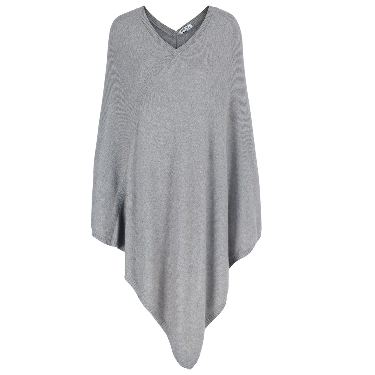 Women’s "Anine" Big Cashmere Poncho - Grey Melange One Size Tirillm