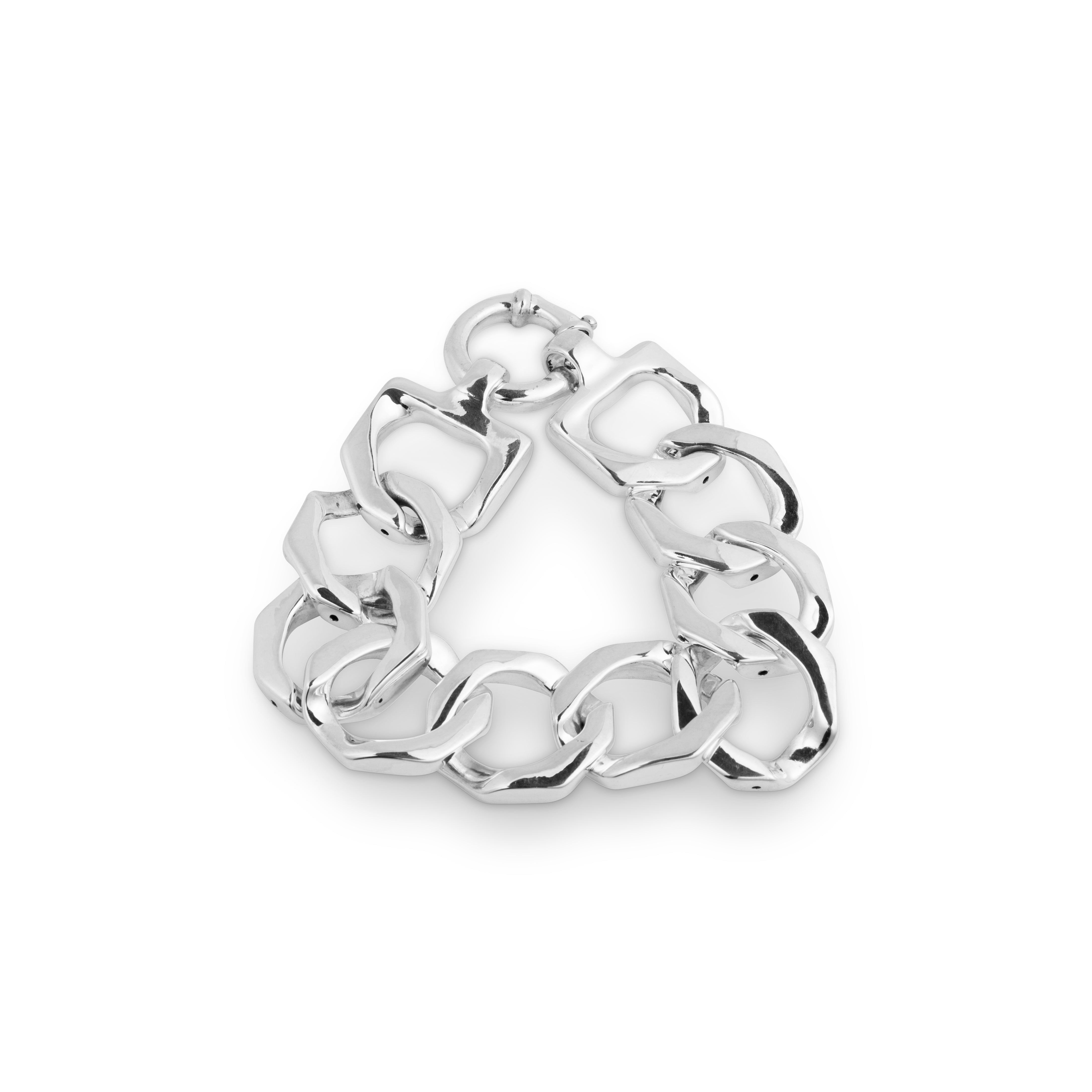 Ware Collective Women's Silver Maxi Hex Link Bracelet