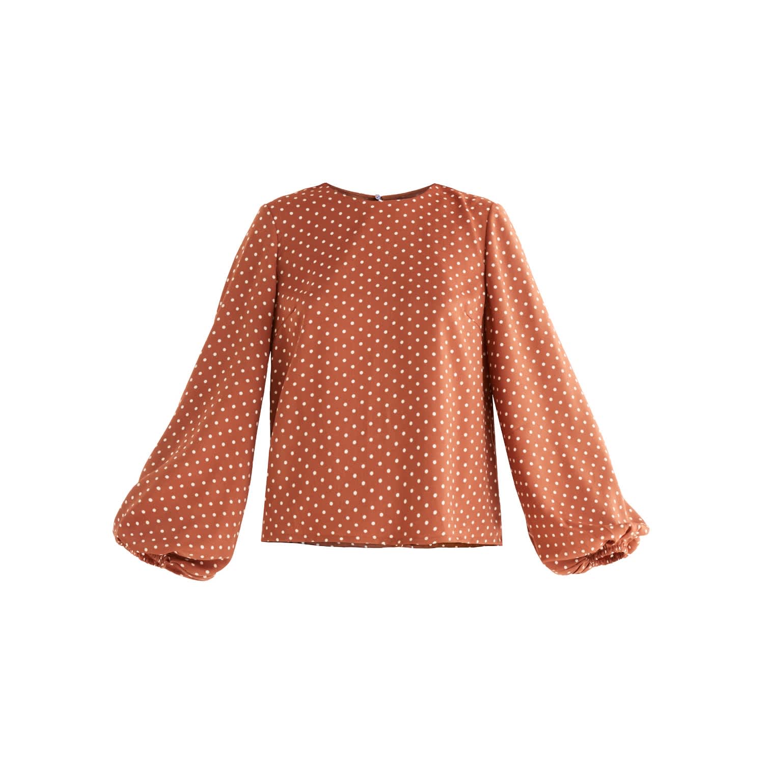 orange polka dot shirt