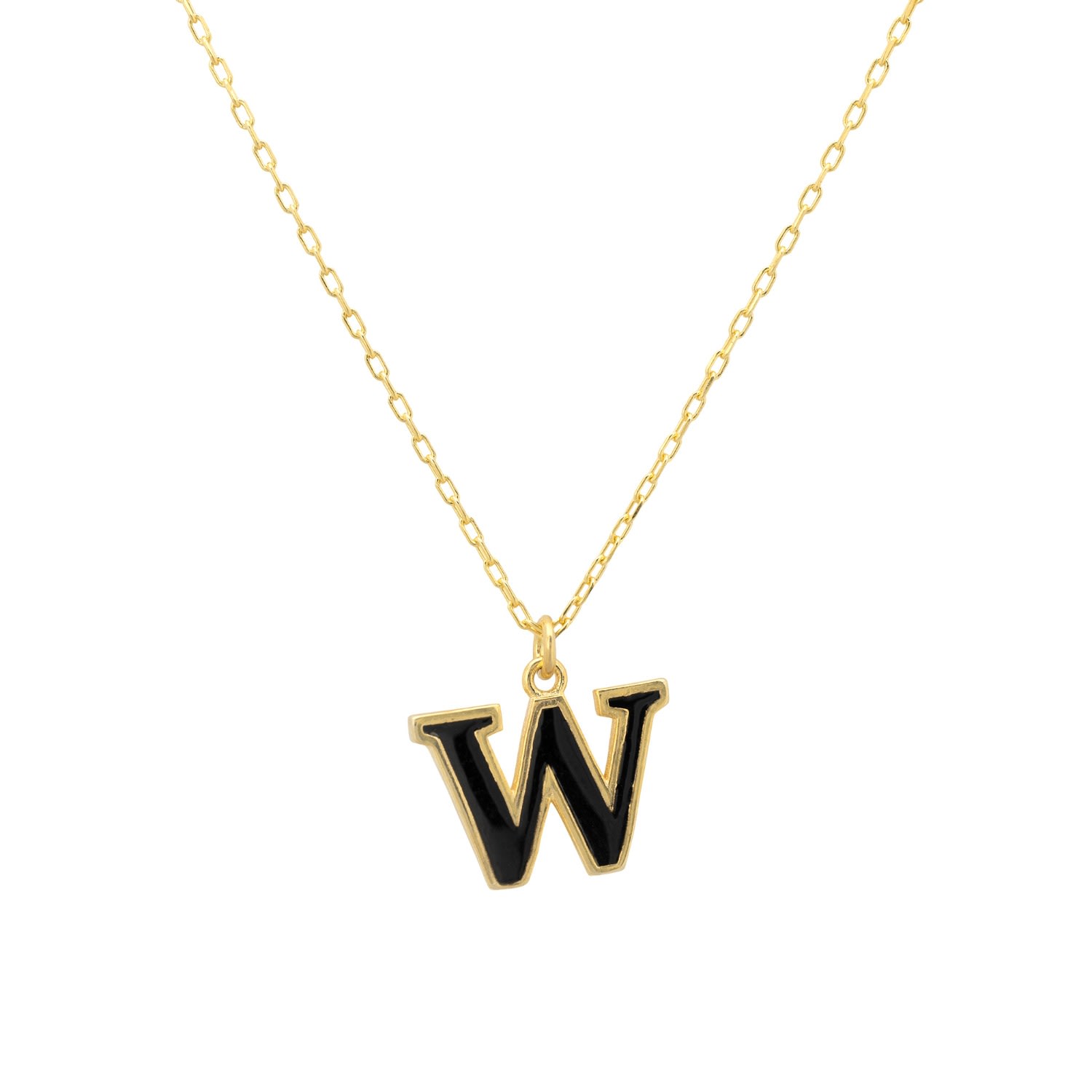 Women’s Gold / Black Initial Enamel Necklace Gold W Latelita