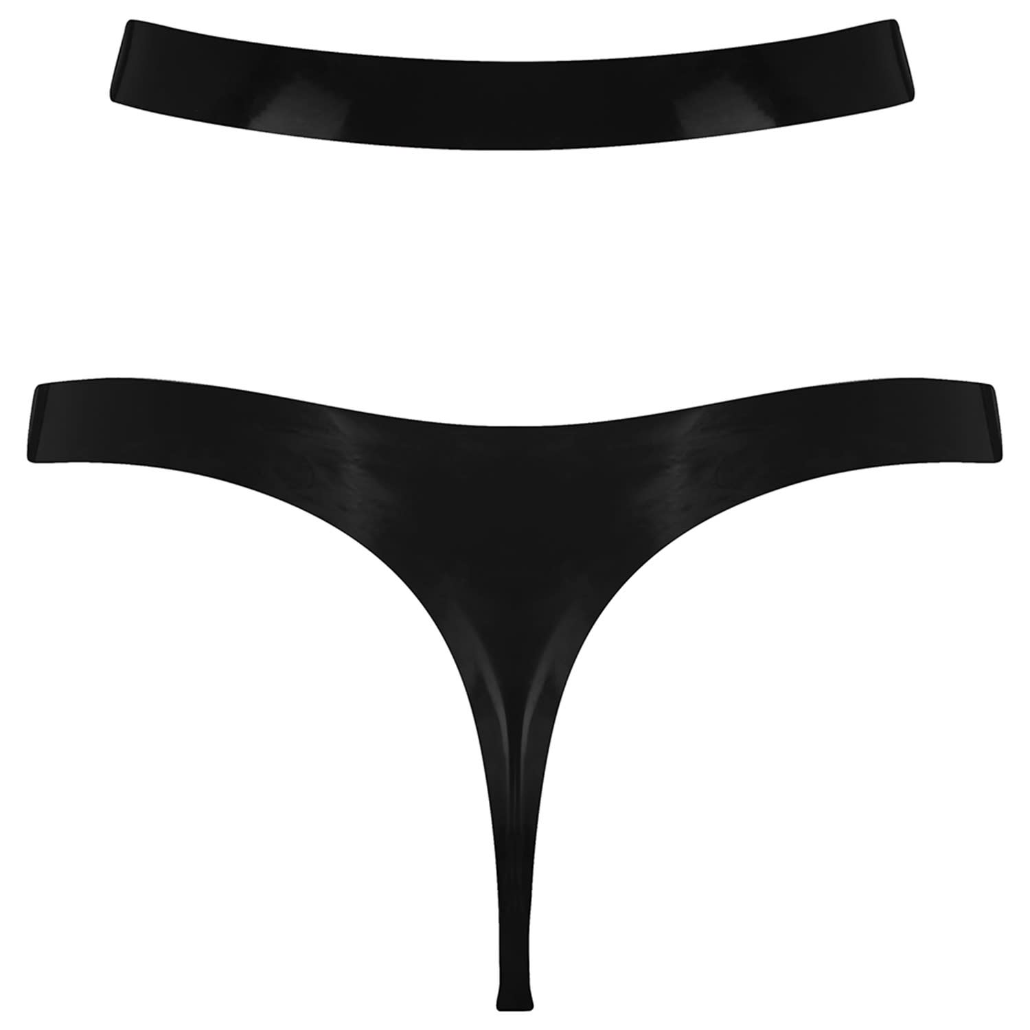 Latex Cut Out Thong - Black | Elissa Poppy | Wolf & Badger