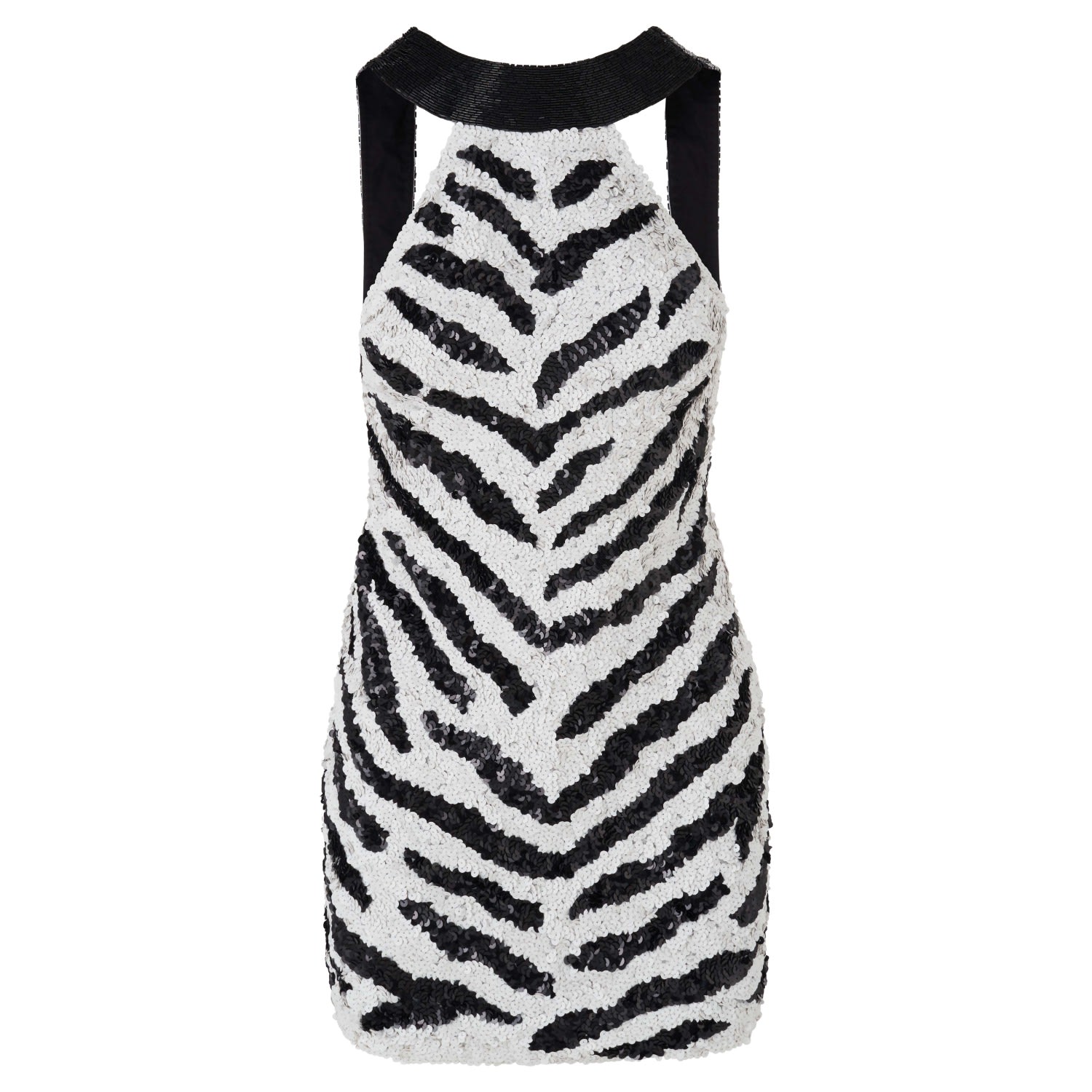 Raevynn Women's Black Storm Dress In Zebra Sequins In Black