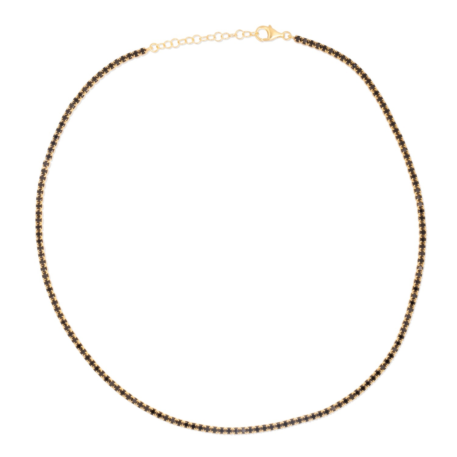 By Eda Dogan Women's Gold / Black Black Baguette Stone Tennis Necklace Gold