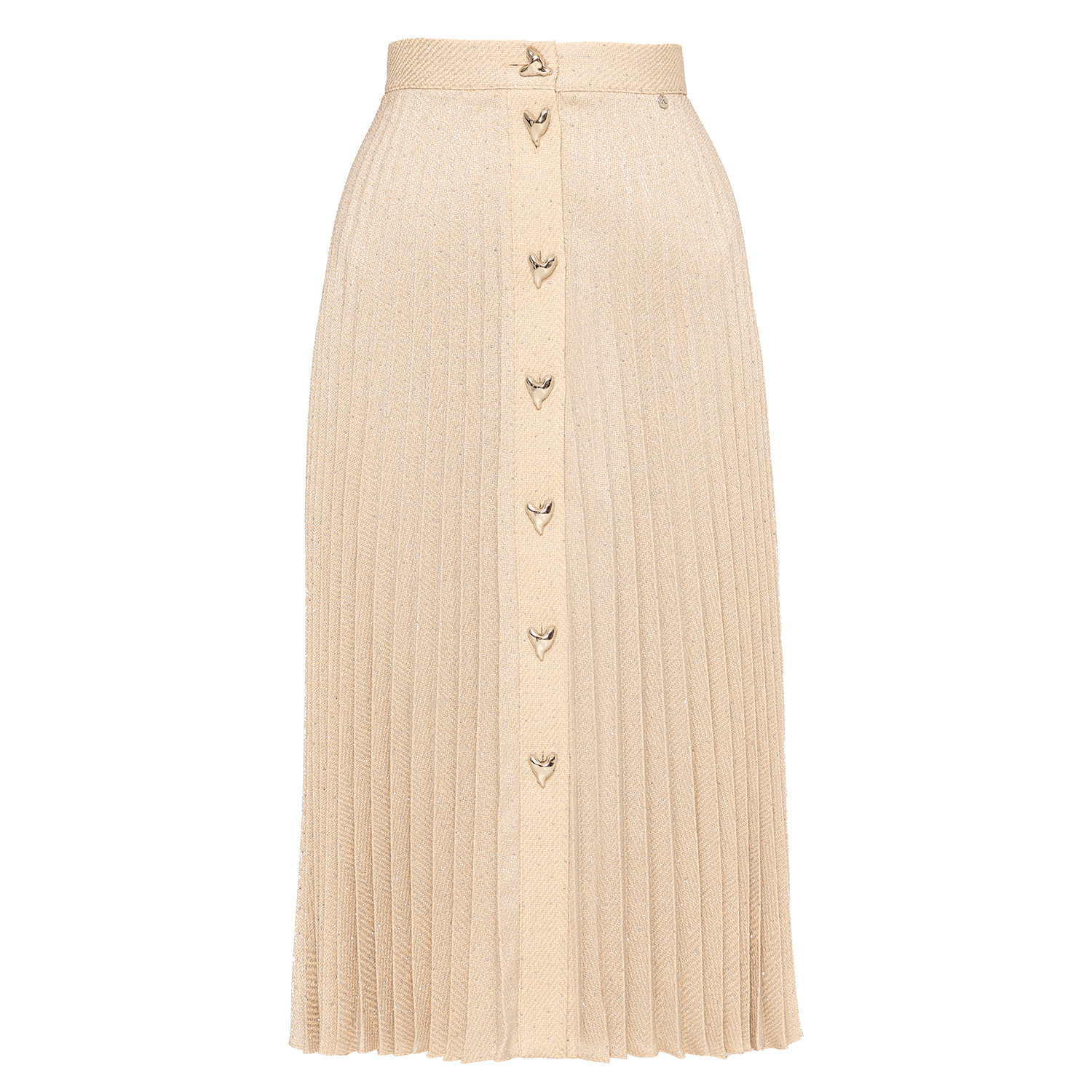 Nissa Women's Neutrals Embellished Pleated Midi Skirt In Pink