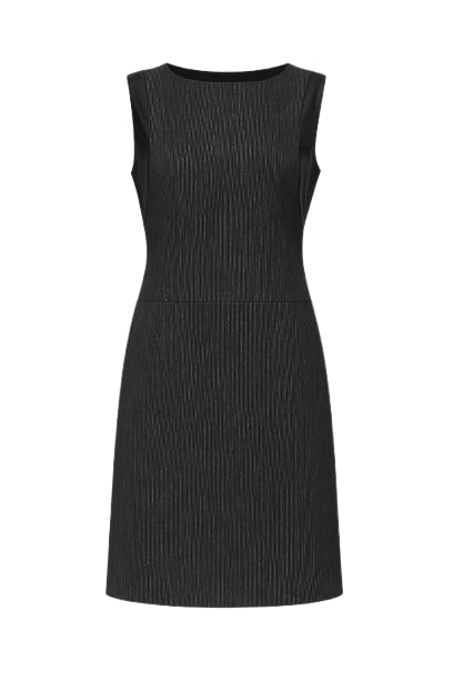 Conquista Women's Modern Charcoal Grey Sheath Dress With Polyester-viscose Blend & Full Viscose Lining In Gray