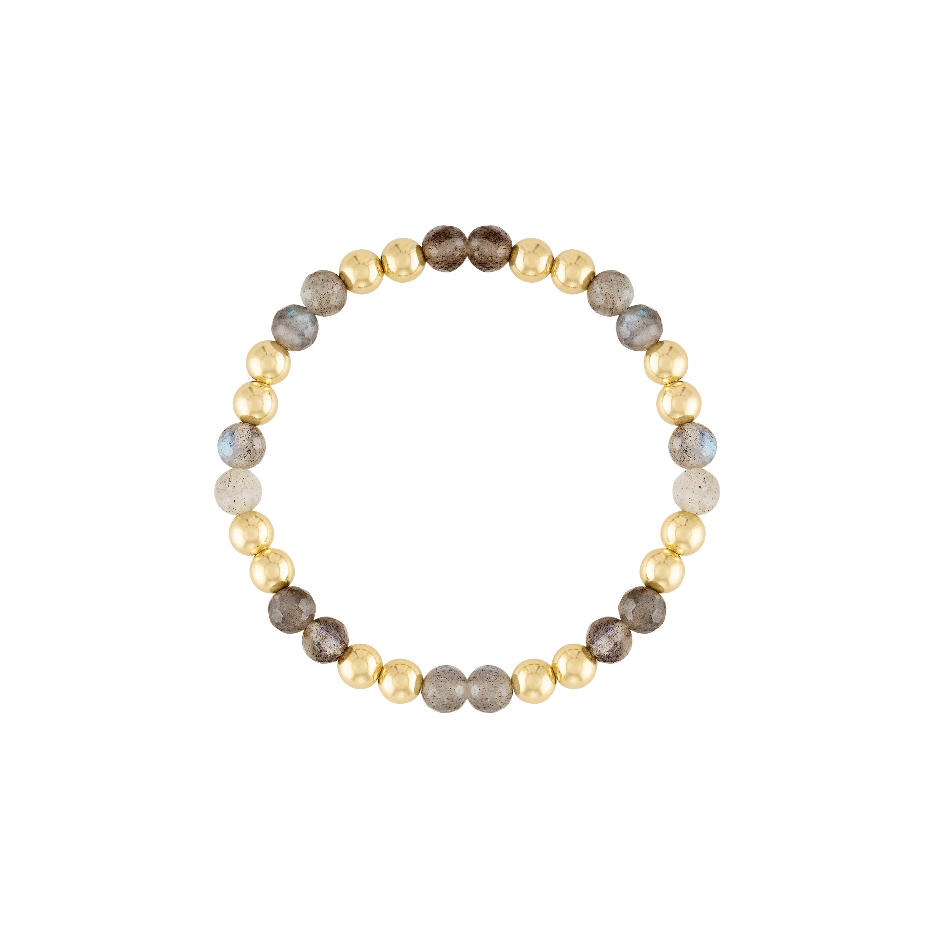 Women’s Grey Labradorite Power Gem Gold Bubble Bracelet Olivia Le